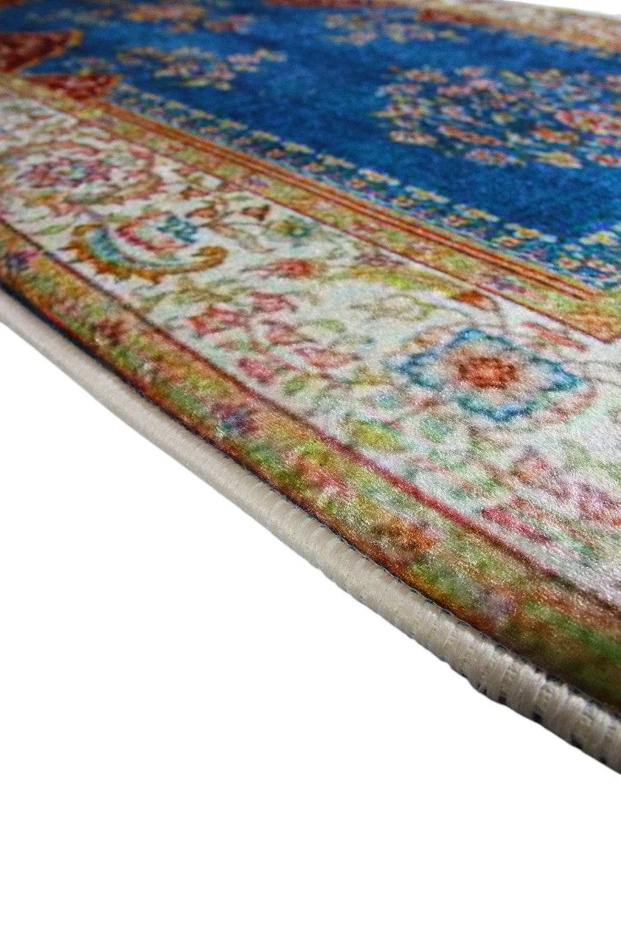 3 CM Süngerli Ortopedik Seccade - Lacivert Düz Lüks Kadife - Carpetella