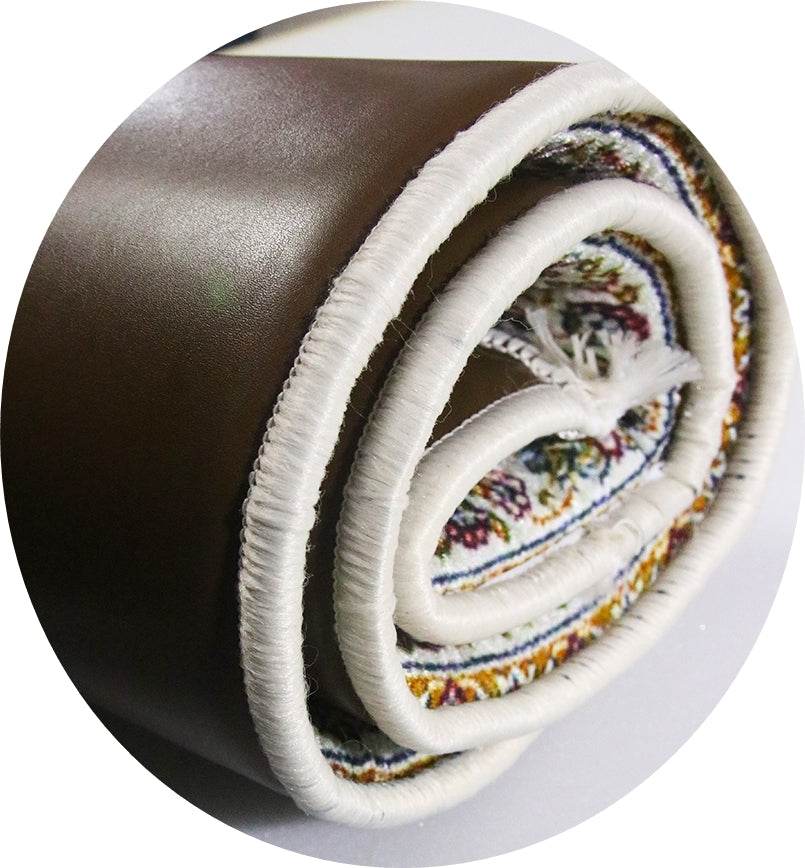 3 CM Süngerli Ortopedik Seccade - Kahverengi Klasik Çeyizlik Kadife Seccade - Carpetella