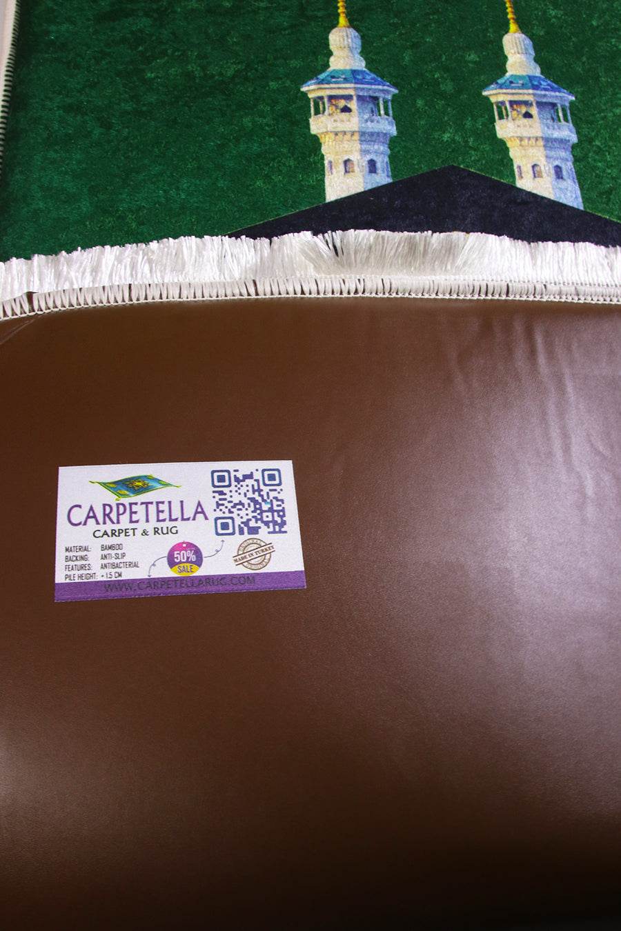 3 CM Süngerli Ortopedik Seccade - Yeşil Gold Ortopedik Kadife - Carpetella