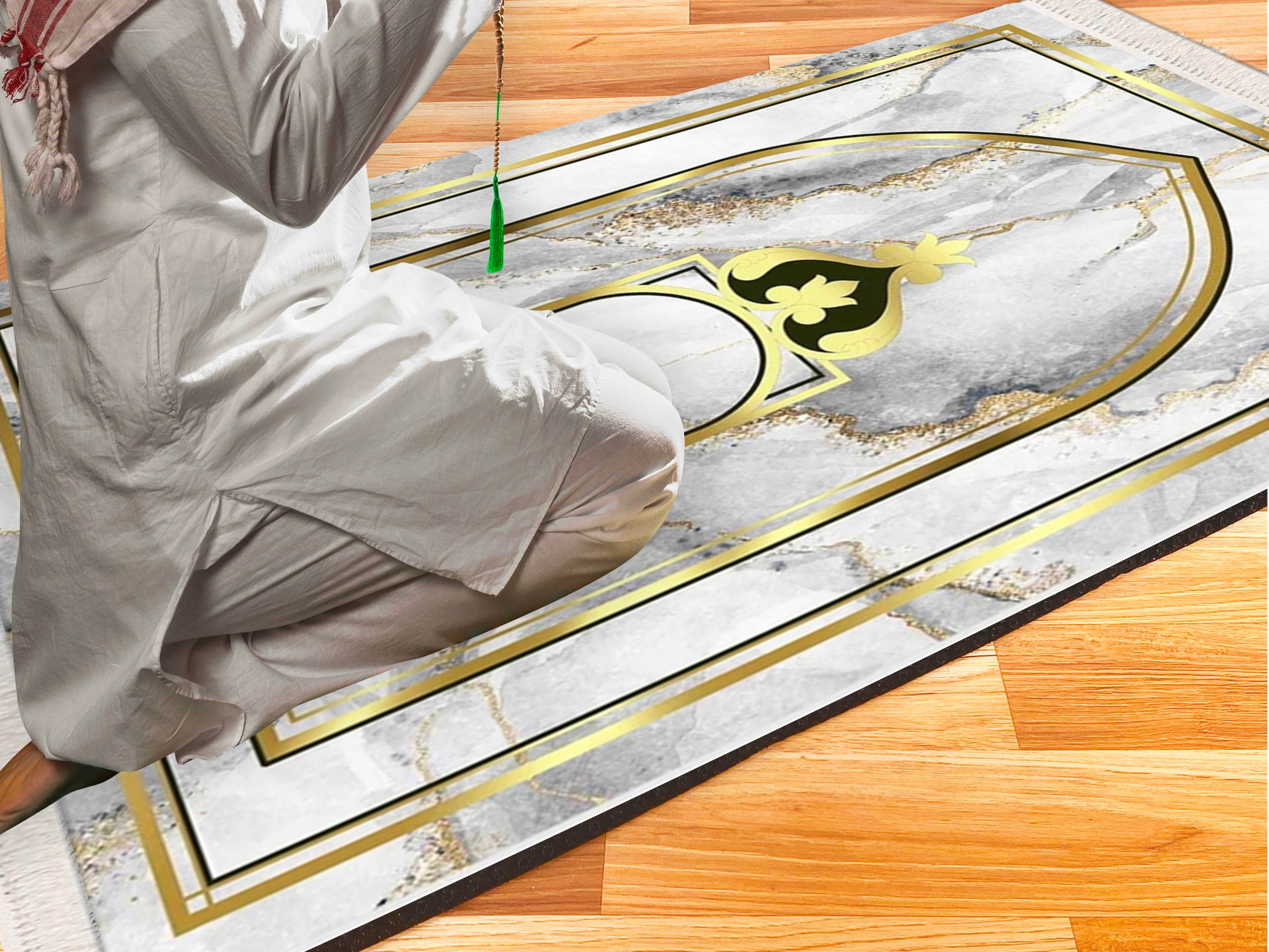 Gold Mermer Keten Kadife Seccade - 70x120cm - Carpetella