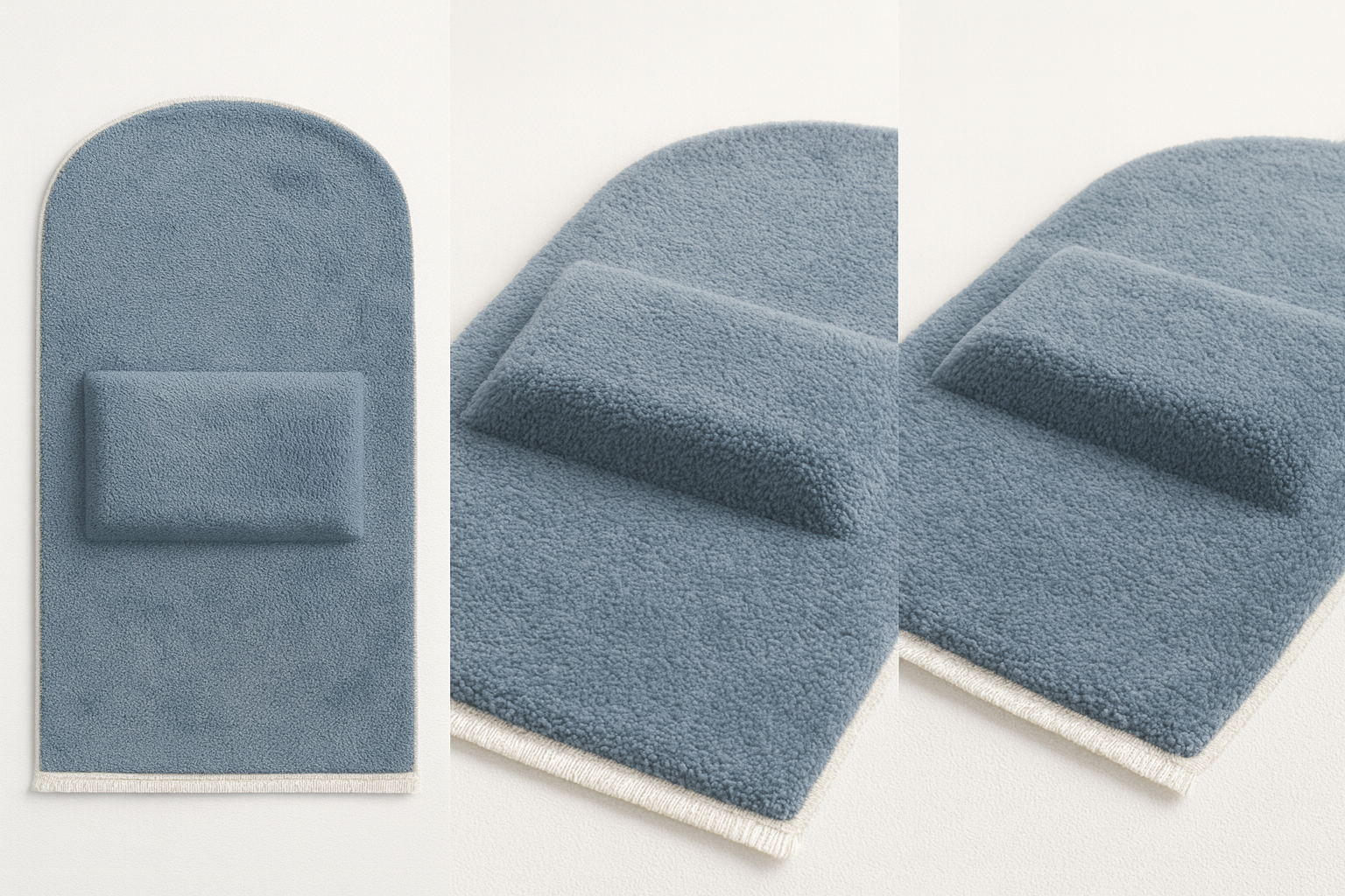 7 CM Ortopedik Ortası Süngerli Diz Ağrıtmaz Gri Peluş Seccade Namazlık