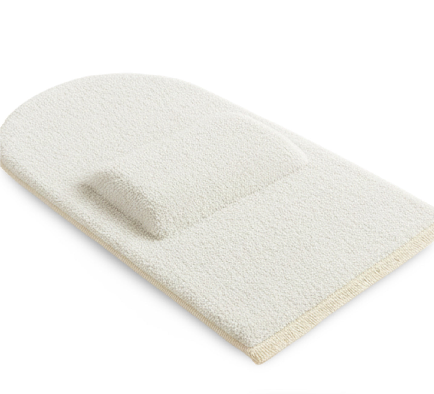 7 CM Ortopedik Ortası Süngerli Diz Ağrıtmaz Beyaz Peluş Seccade Namazlık