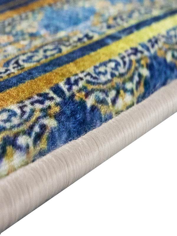 3 CM Süngerli Ortopedik Seccade - Mavi Gold Çeyizlik Diz Ağrıtmaz Seccade - Carpetella