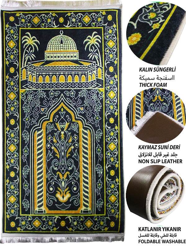 3 CM Süngerli Ortopedik Seccade - Hurma Ağaçlı Medine Temalı Seccade - Carpetella