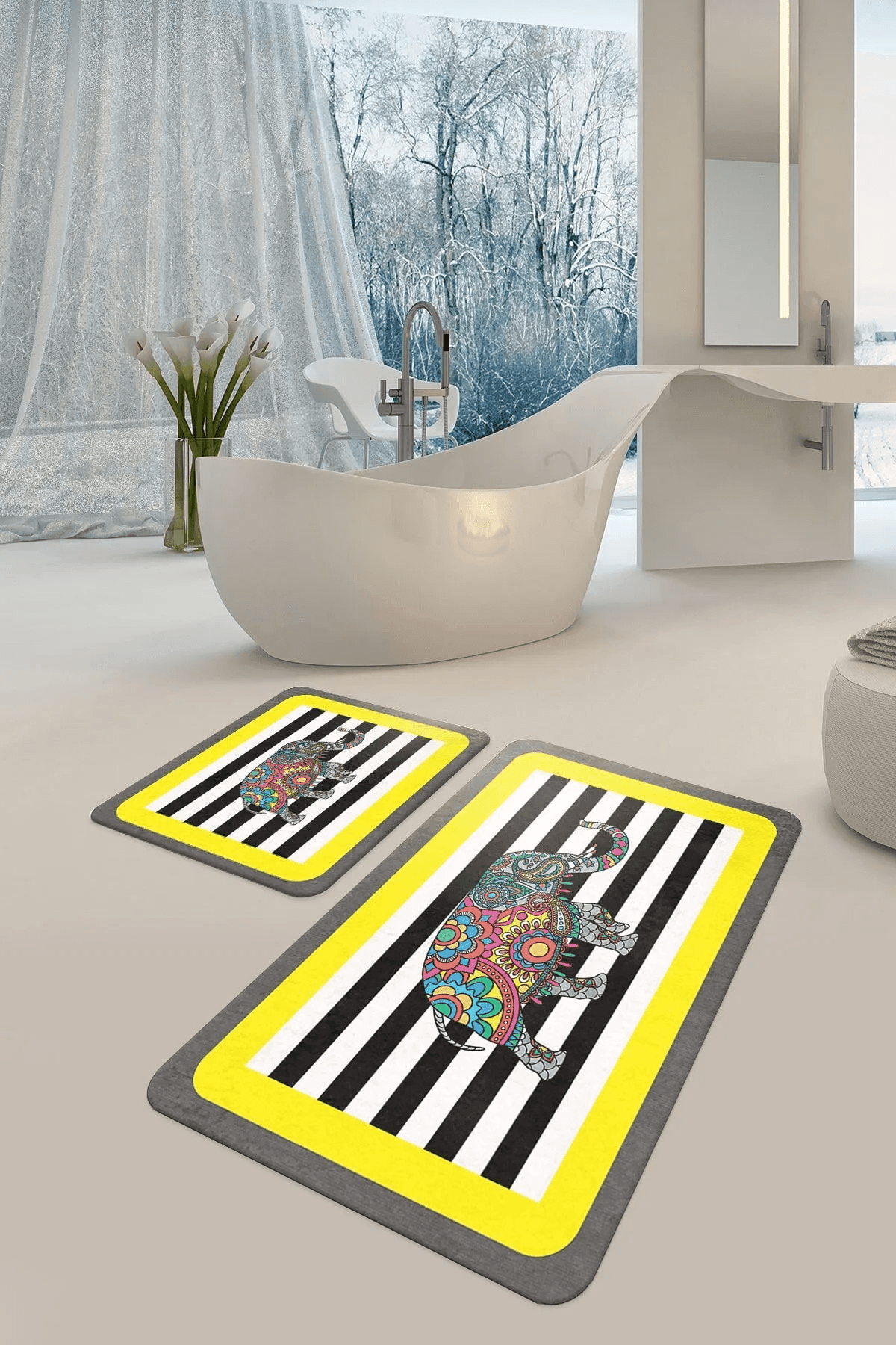 Banyo paspası seti 50x60- 60x90 - Carpetella