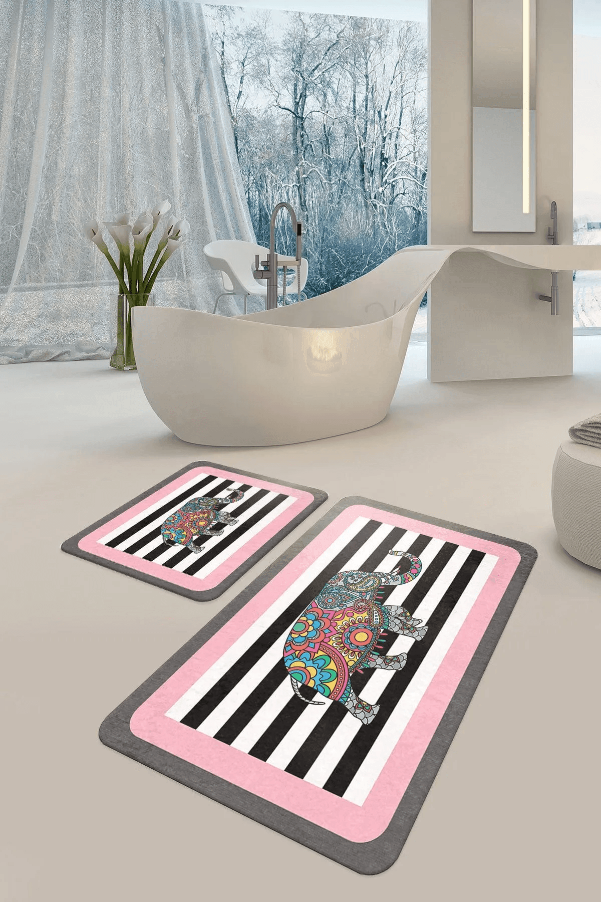 Banyo paspası seti 50x60- 60x90 - Carpetella