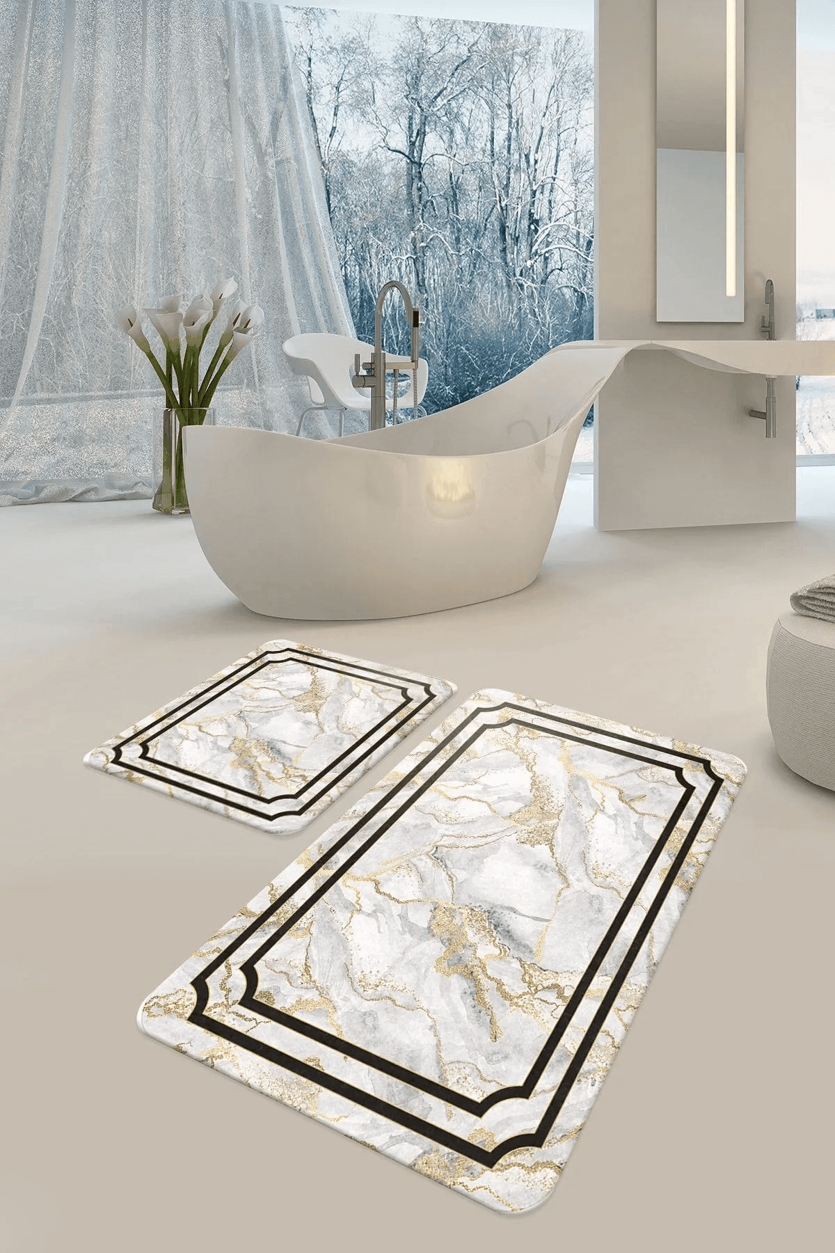 Banyo paspası seti 50x60- 60x90 - Carpetella