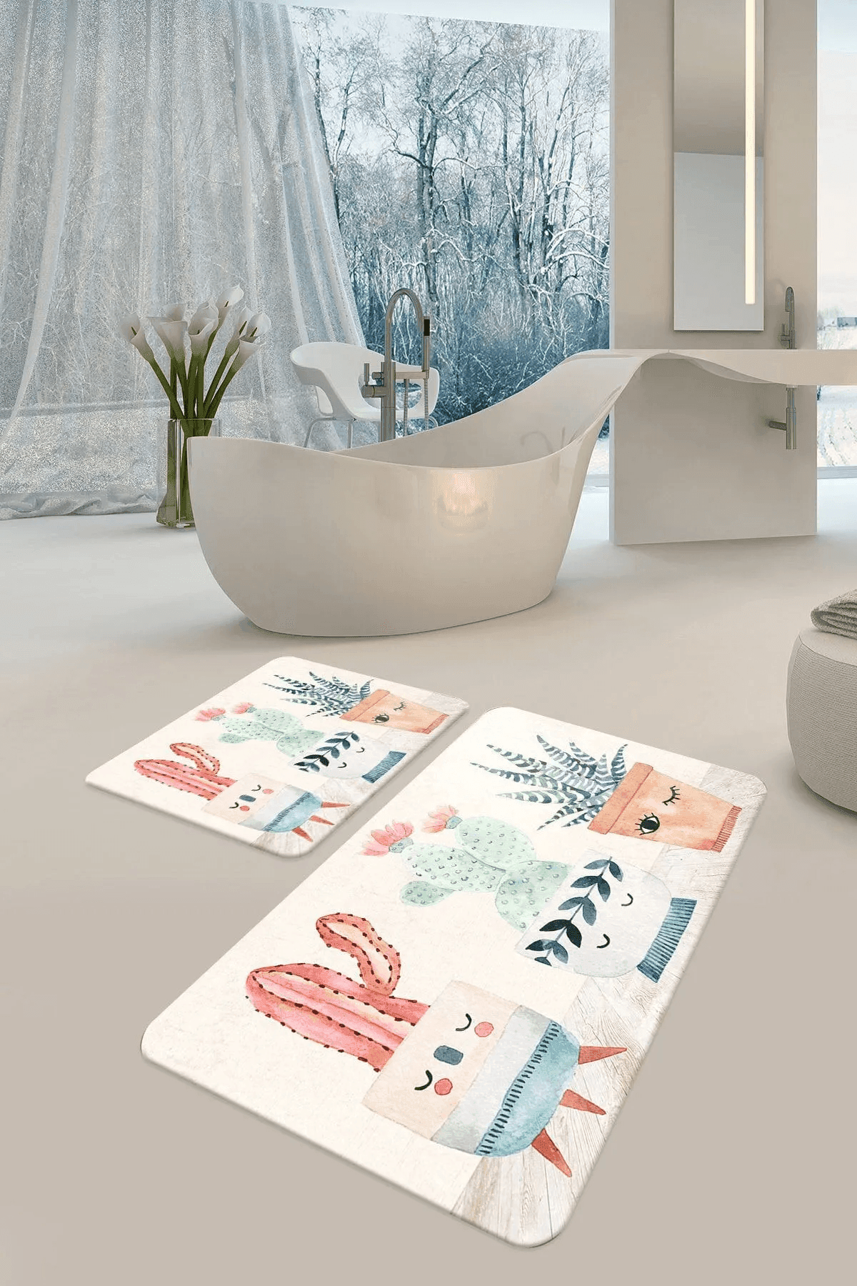 Banyo paspası seti 50x60- 60x90 - Carpetella