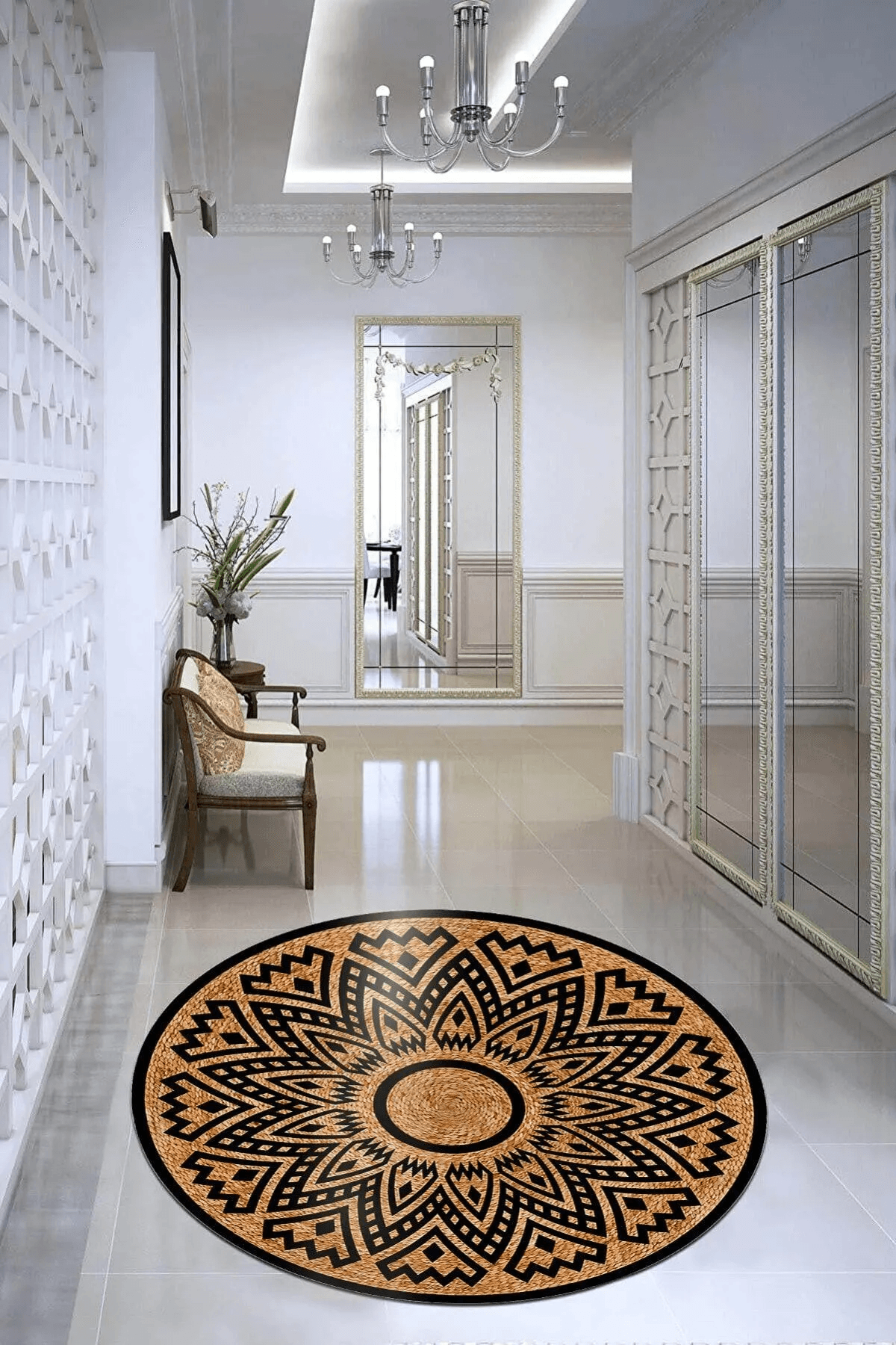 Dijital Baskılı Yuvarlak Halı - Carpetella