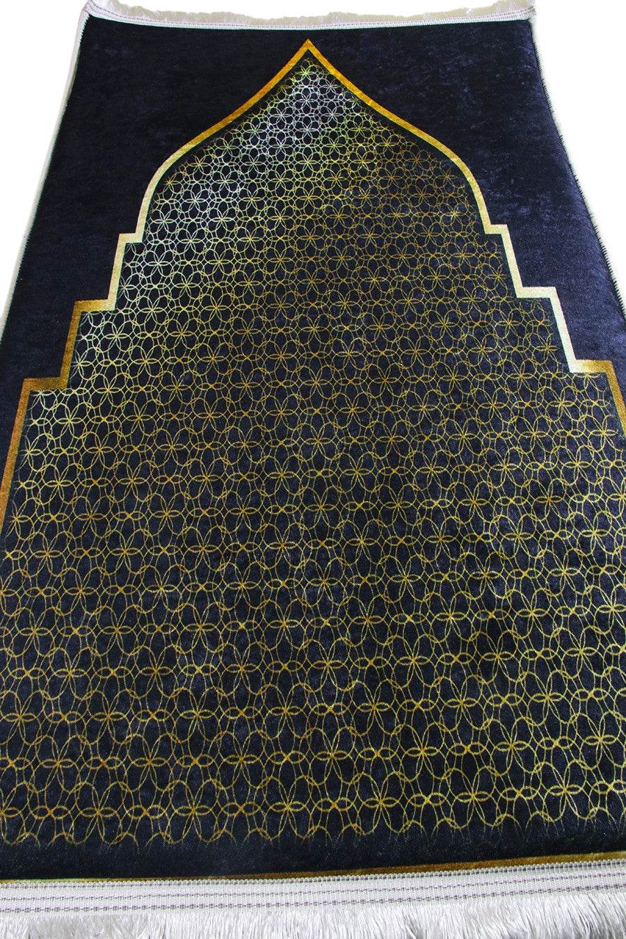 Siyah Gold Kadife Ortopedik Seccade - İsme Özel 3 CM Süngerli - Carpetella