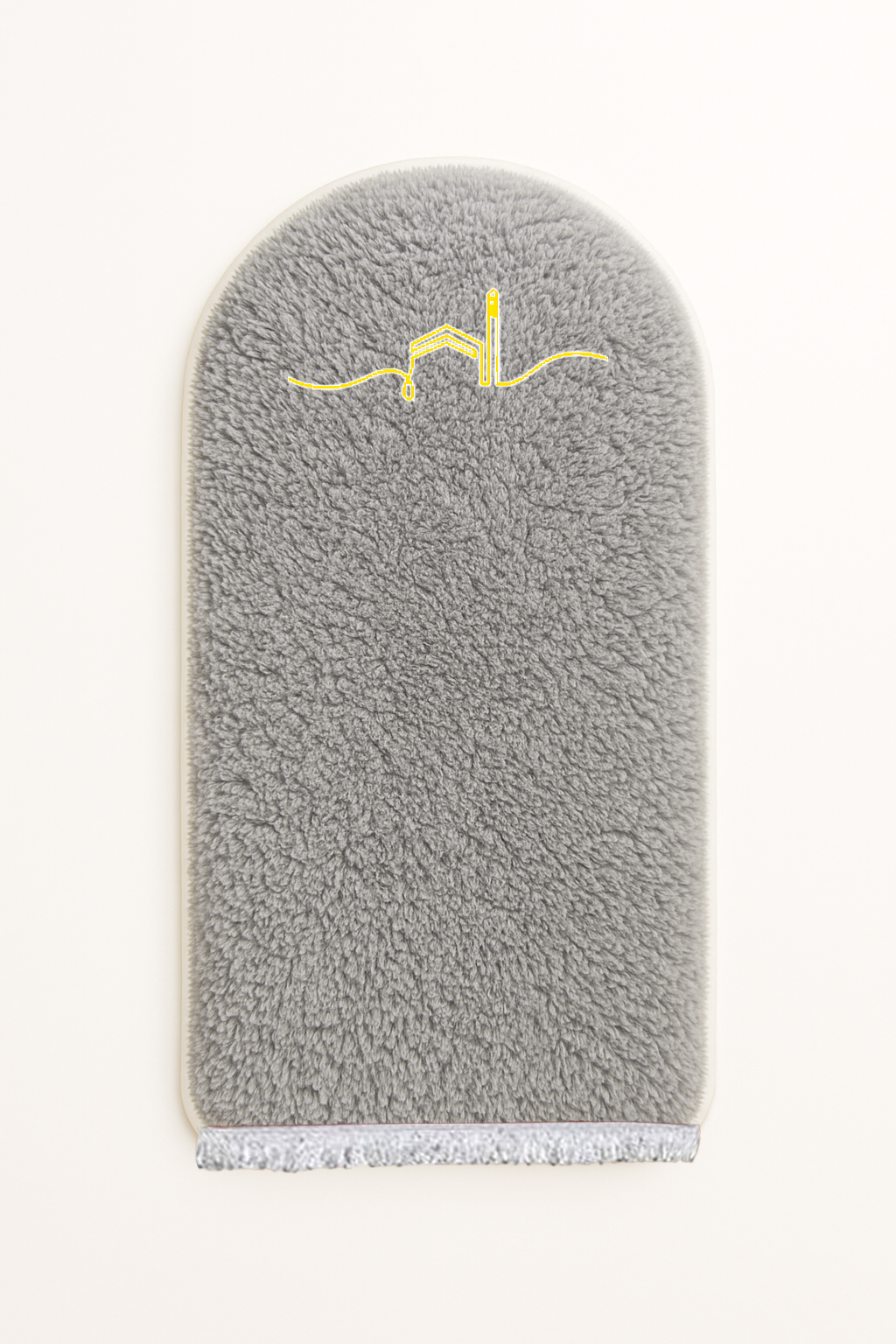 Kabe İşlemeli 3 CM Süngerli Peluş Seccade | Gri Ortopedik Süngerli