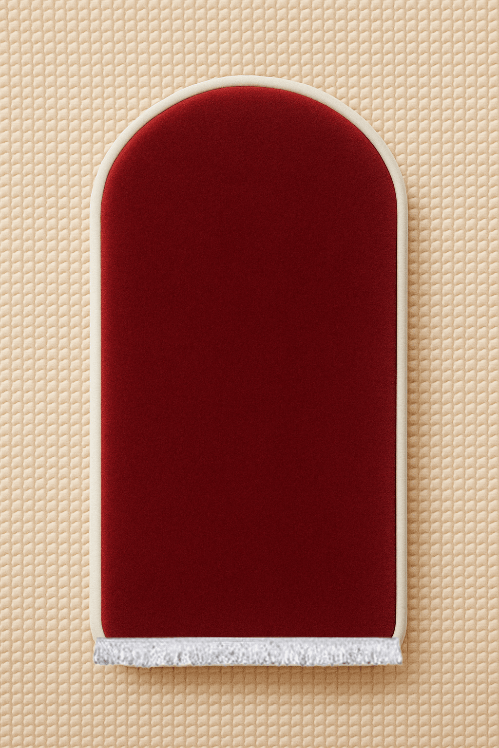 Düz Renk Desensiz Bordo Kadife Seccade Ortopedik 3 CM Süngerli - Carpetella