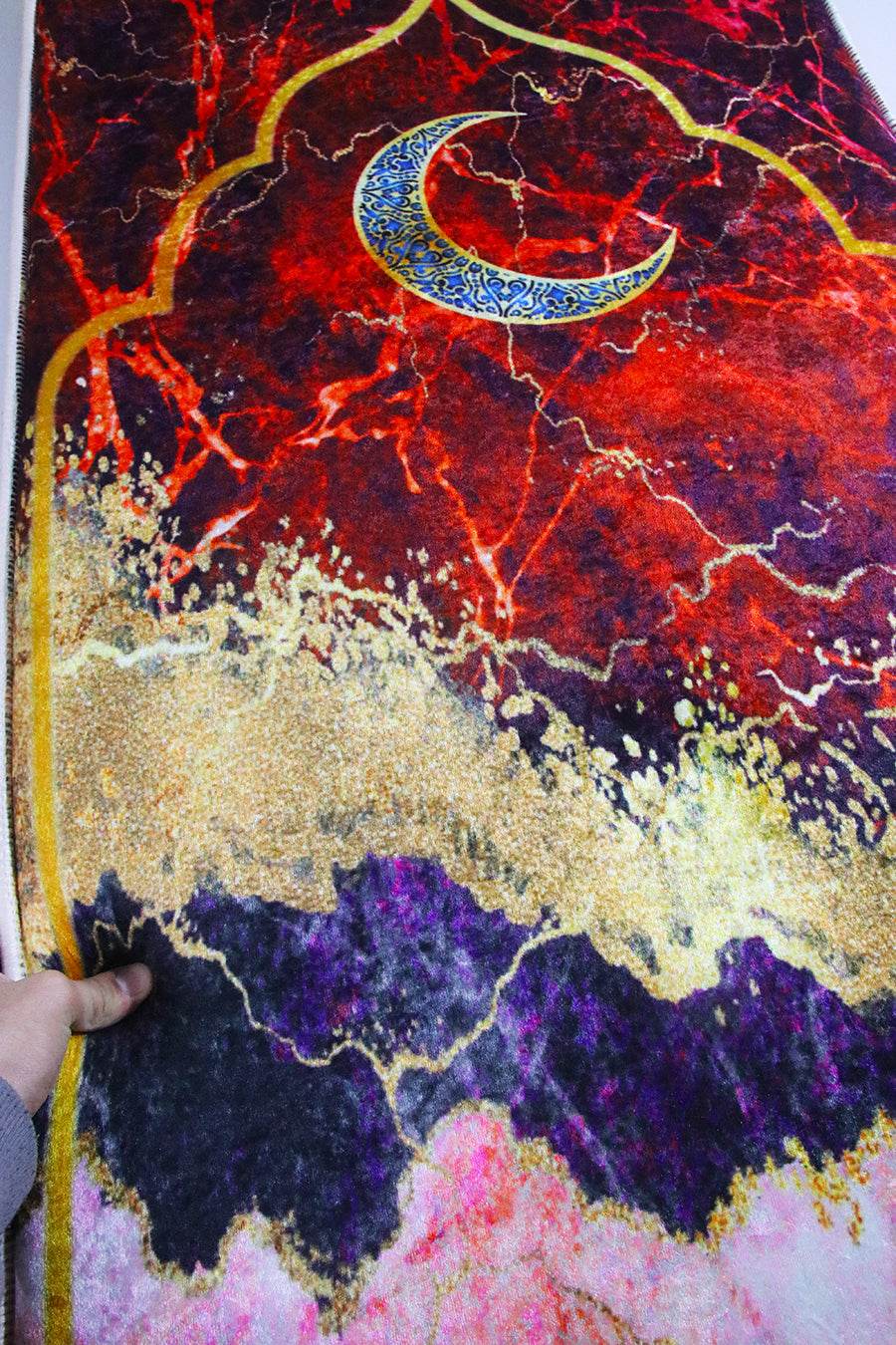 Kırmızı Hilal İsme Özel 3 CM Süngerli Ortopedik Seccade - Carpetella