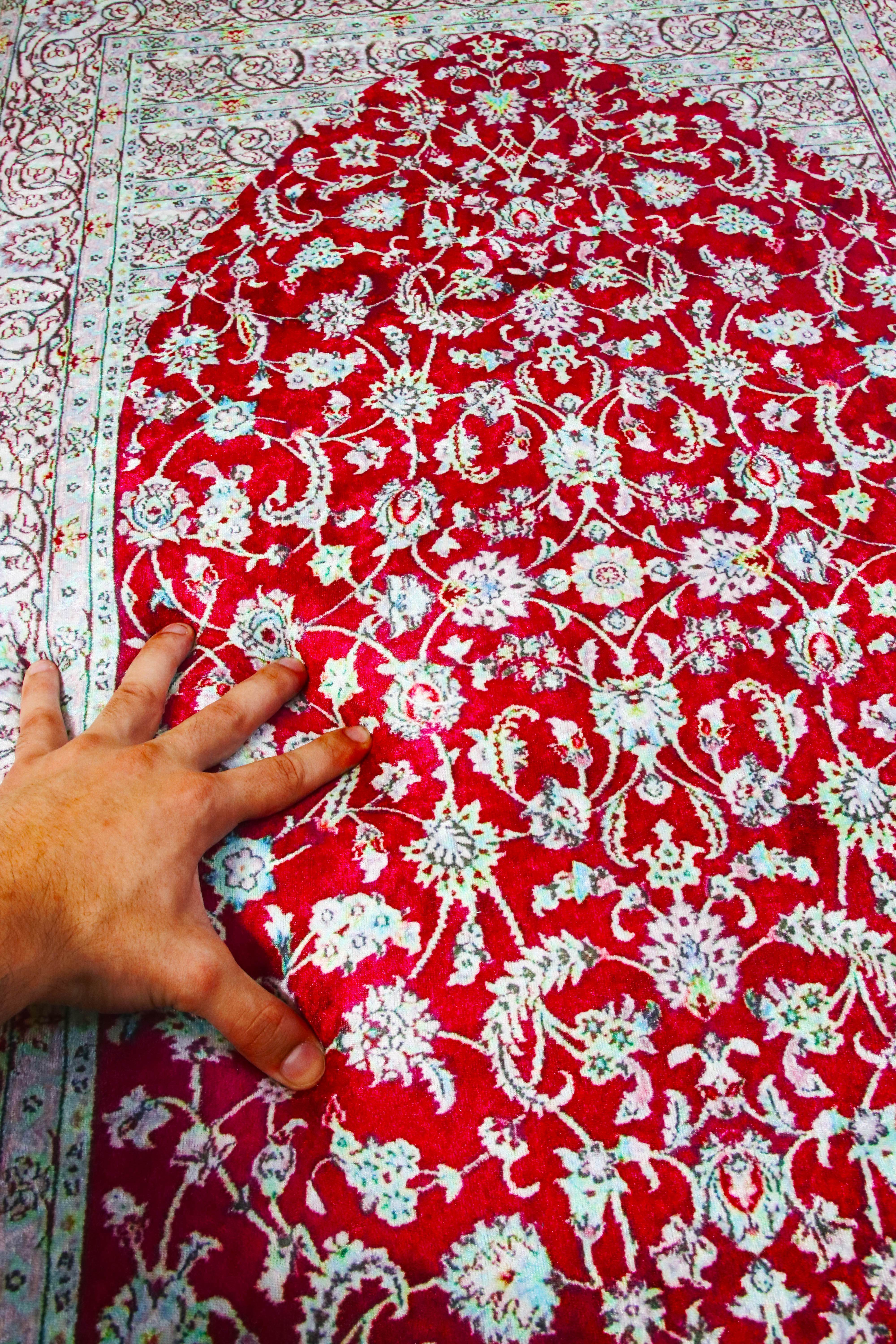 Bordo Kadife Ortopedik Seccade - İsme Özel 3 CM Süngerli - Carpetella