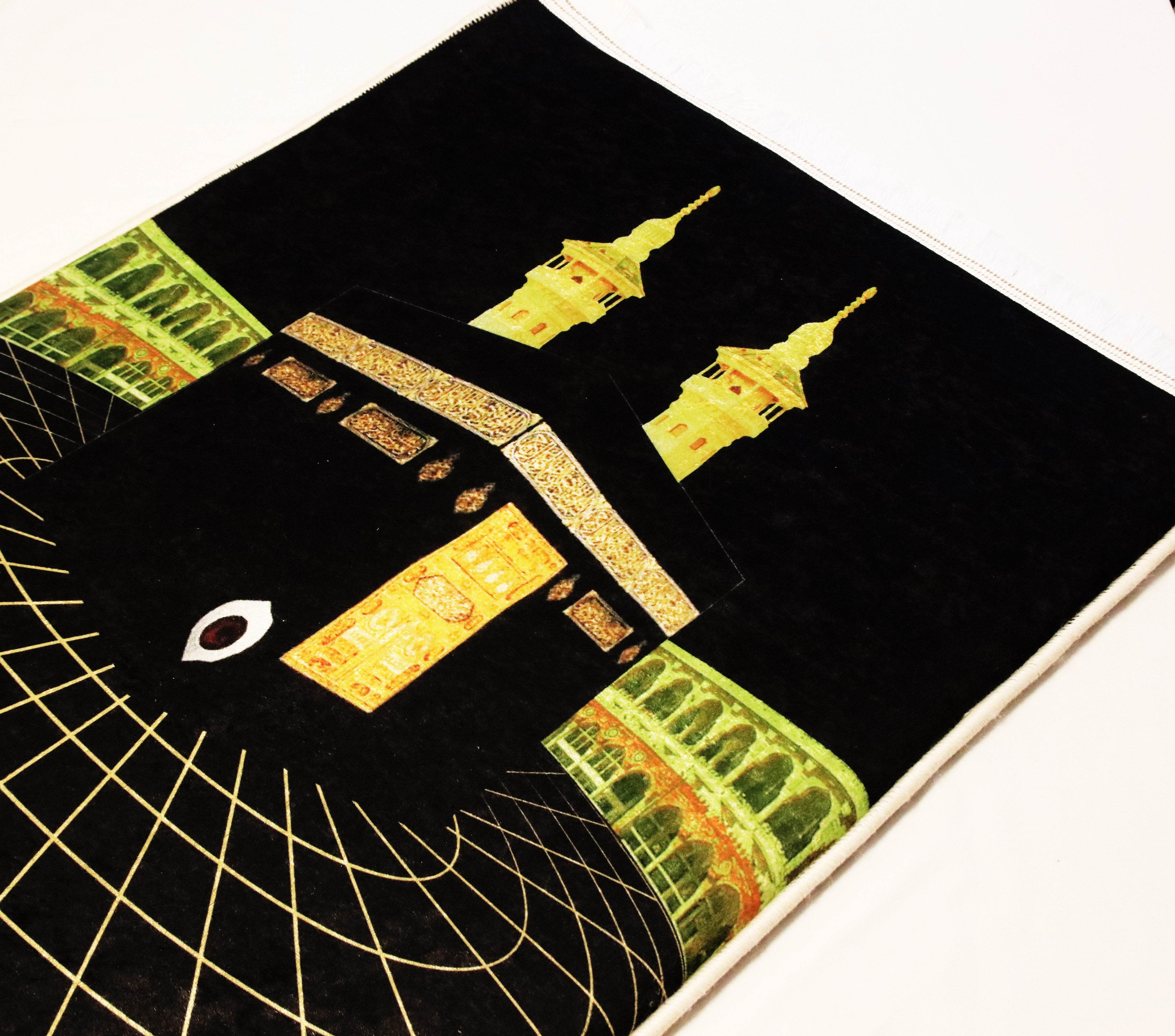 3 CM Süngerli Ortopedik Seccade - Kaymaz Deri Tabanlı Kadife 70x120cm - Carpetella