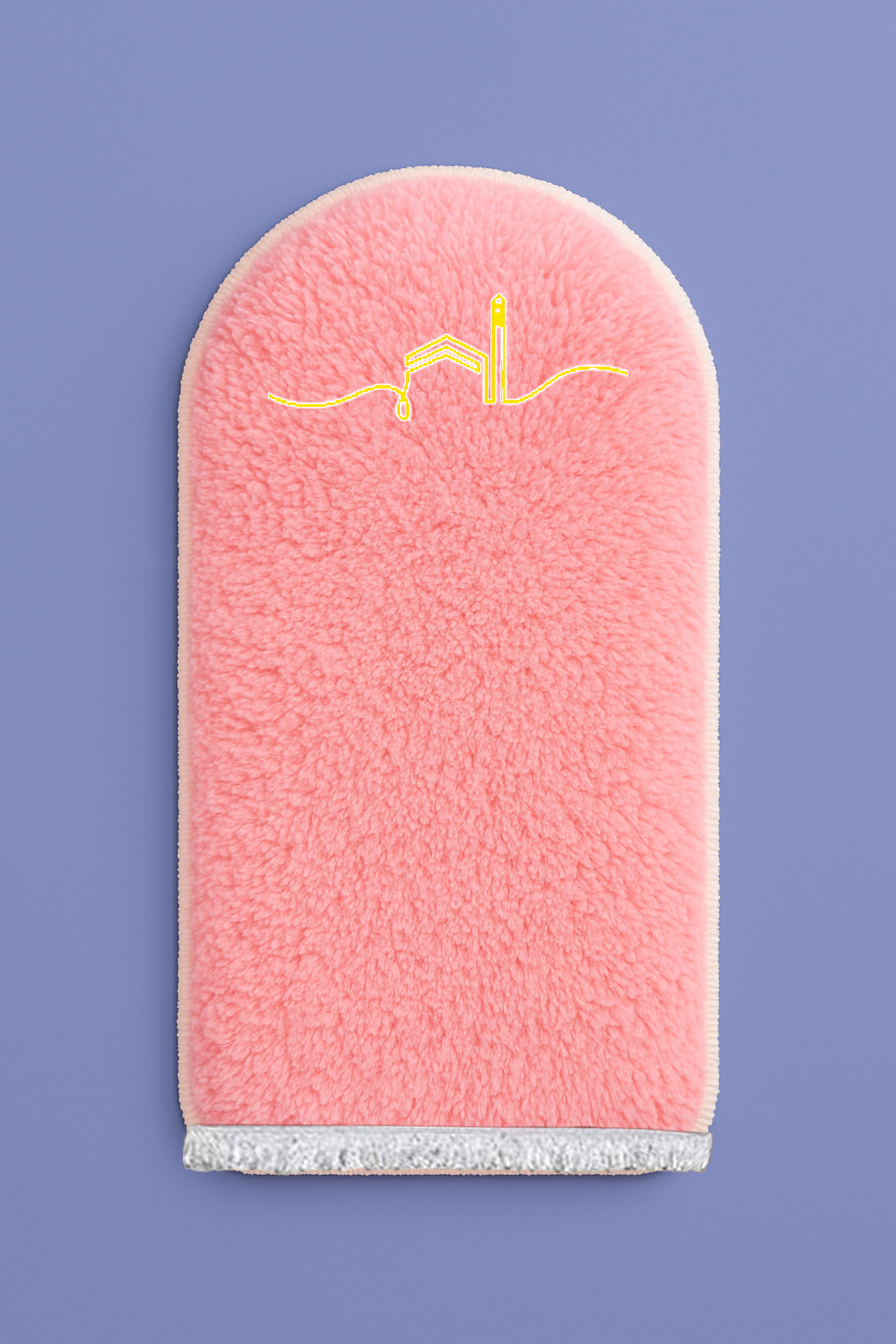 Kabe İşlemeli 3 CM Süngerli Peluş Seccade | Pembe Ortopedik Süngerli