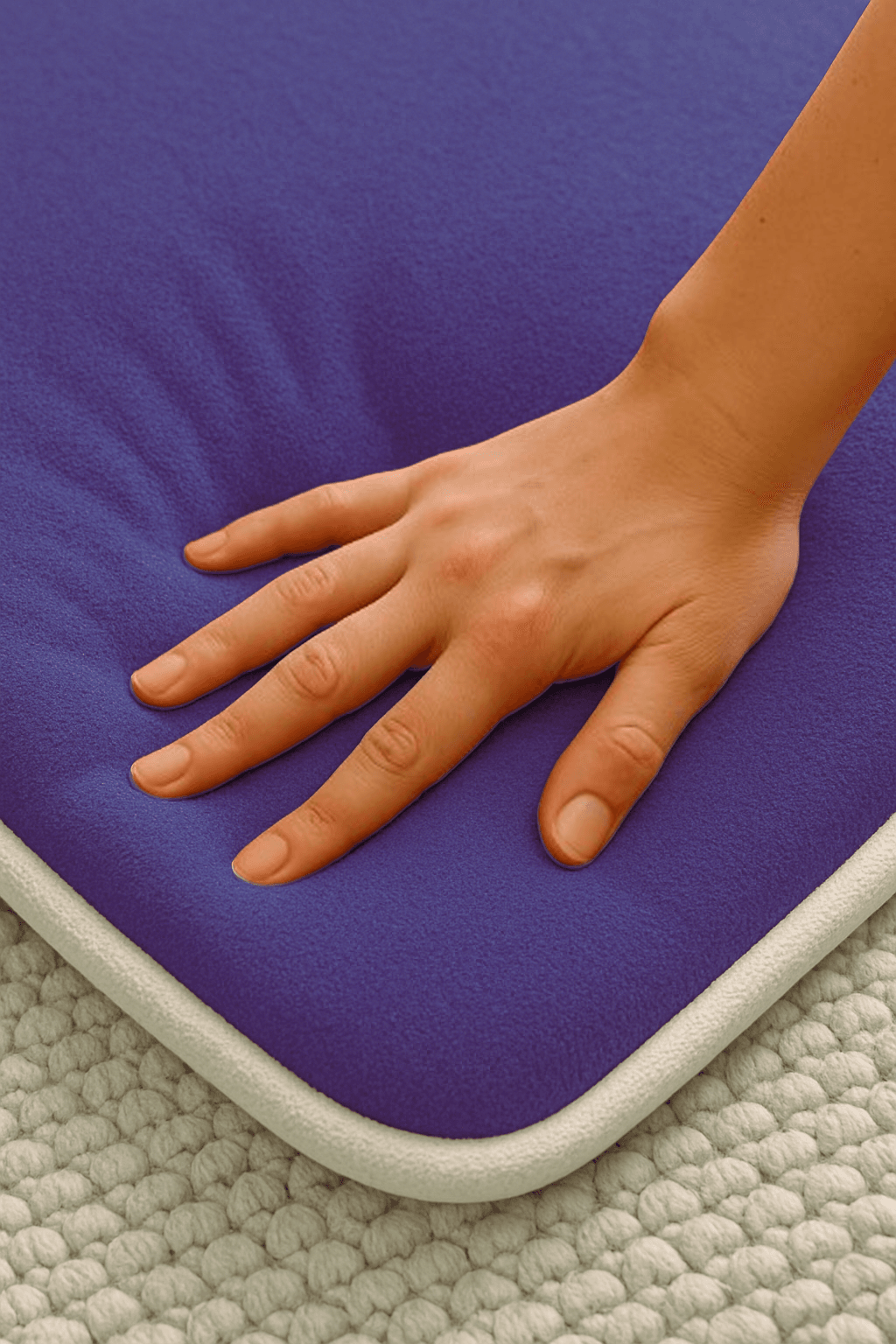 İsme Özel 3 CM Süngerli Kadife Ortopedik Seccade Minimal Lacivert - Carpetella