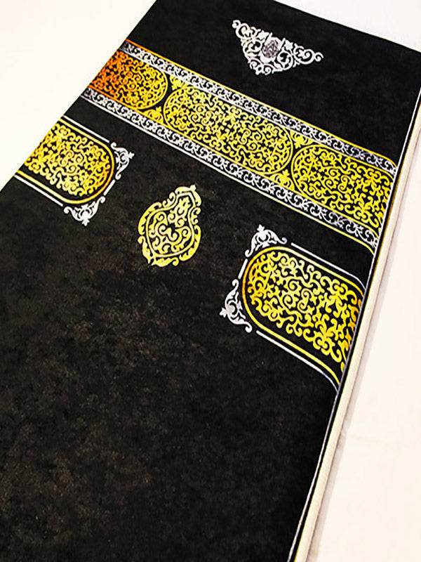 3 CM Süngerli Ortopedik Seccade - Siyah Gold Kabe Desenli Ortopedik Seccade - Carpetella