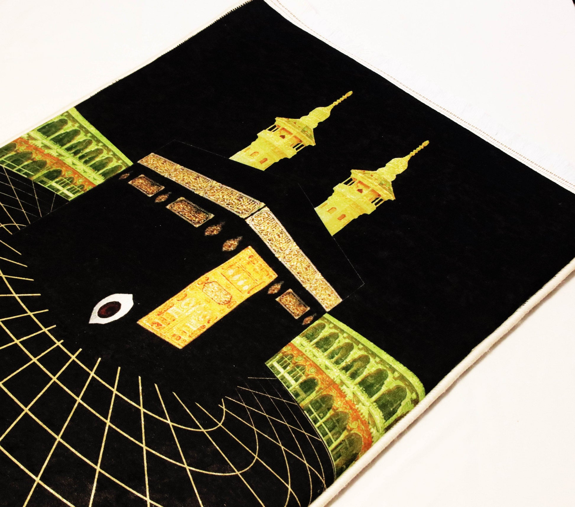 Kabe Gold Siyah İsme Özel 3 CM Süngerli Ortopedik Seccade - Carpetella