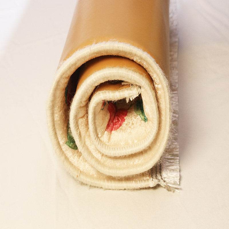 3 CM Süngerli Ortopedik Seccade - Pembe Çiçek Desenli Lüks Kadife 70x120cm - Carpetella