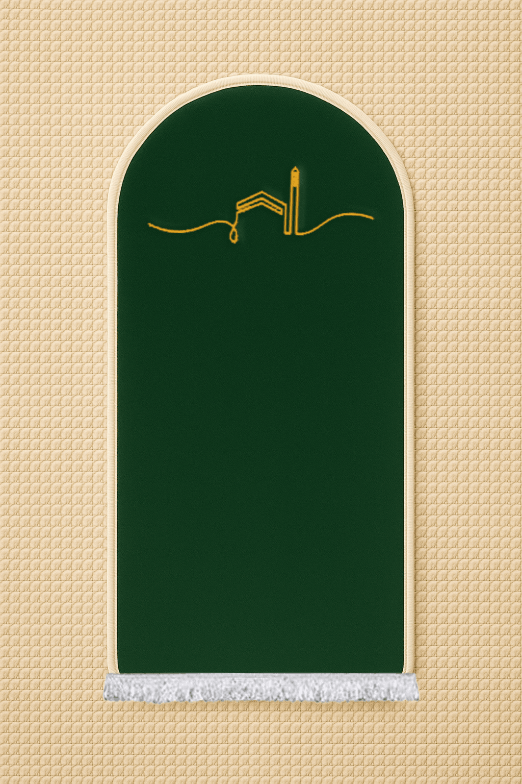 İsme Özel 3 CM Süngerli Kadife Ortopedik Seccade Minimal Yeşil - Carpetella