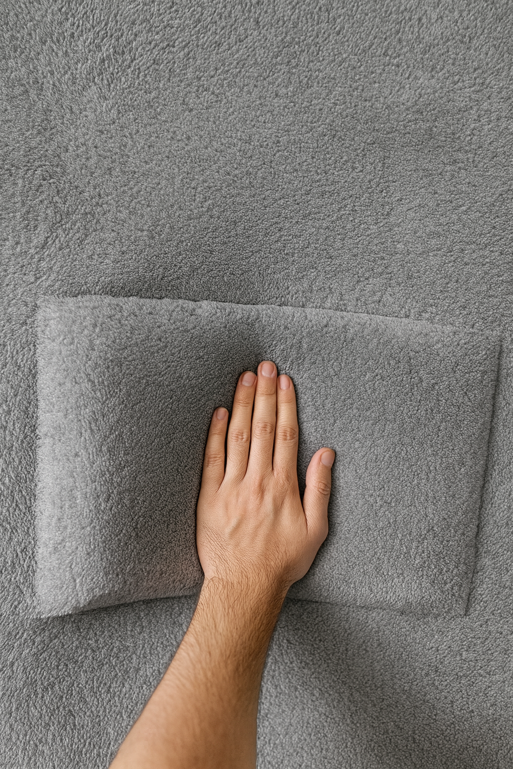 7 CM Ortopedik Ortası Süngerli Diz Ağrıtmaz Gri Peluş Seccade Namazlık