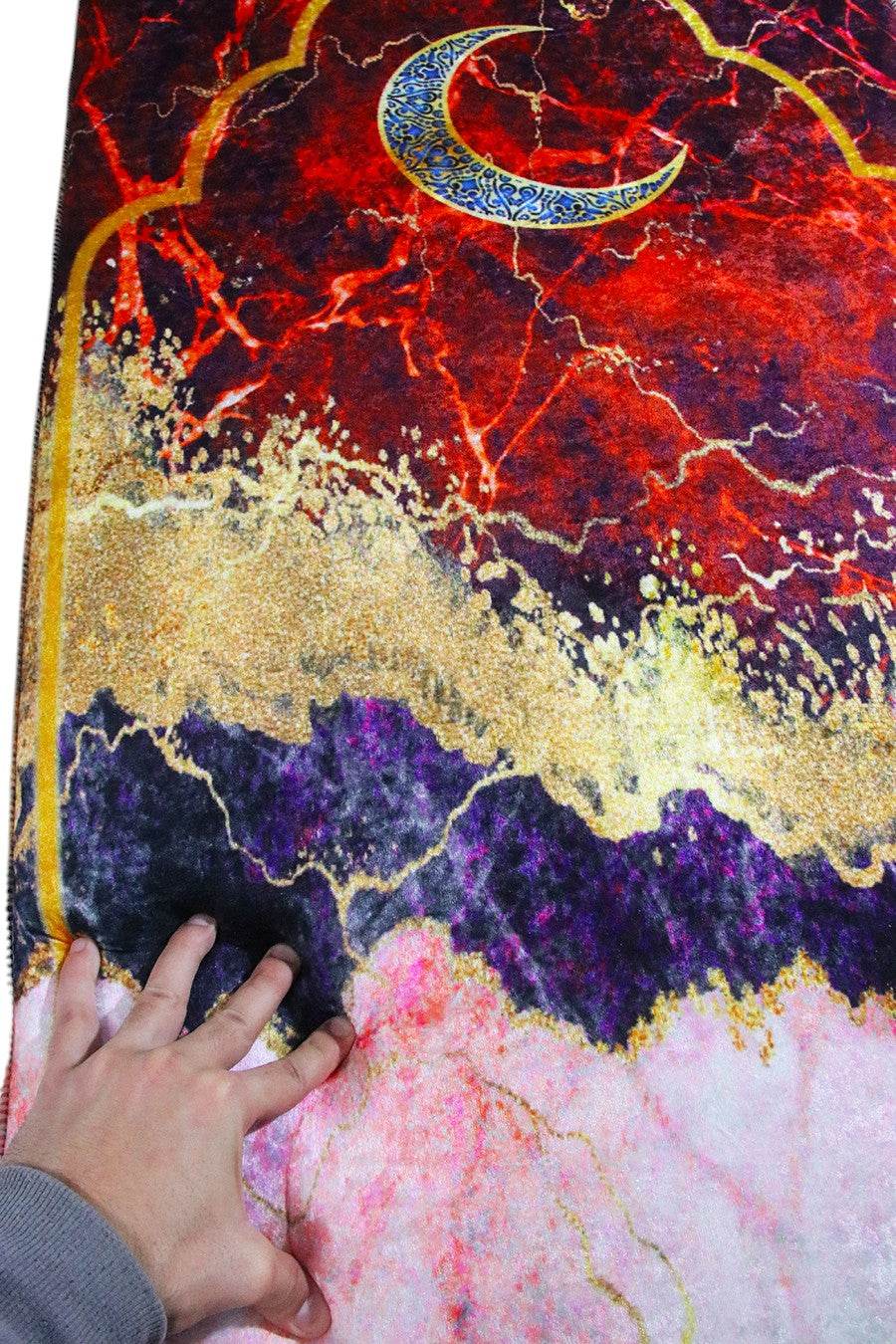 Kırmızı Hilal İsme Özel 3 CM Süngerli Ortopedik Seccade - Carpetella