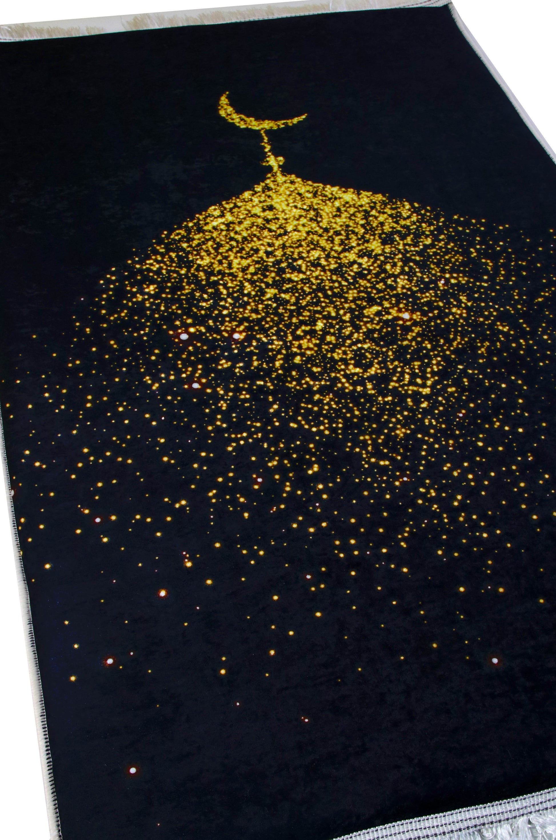 3 CM Süngerli Ortopedik Seccade - Hilal Gold Lüks Ortopedik Kadife - Carpetella