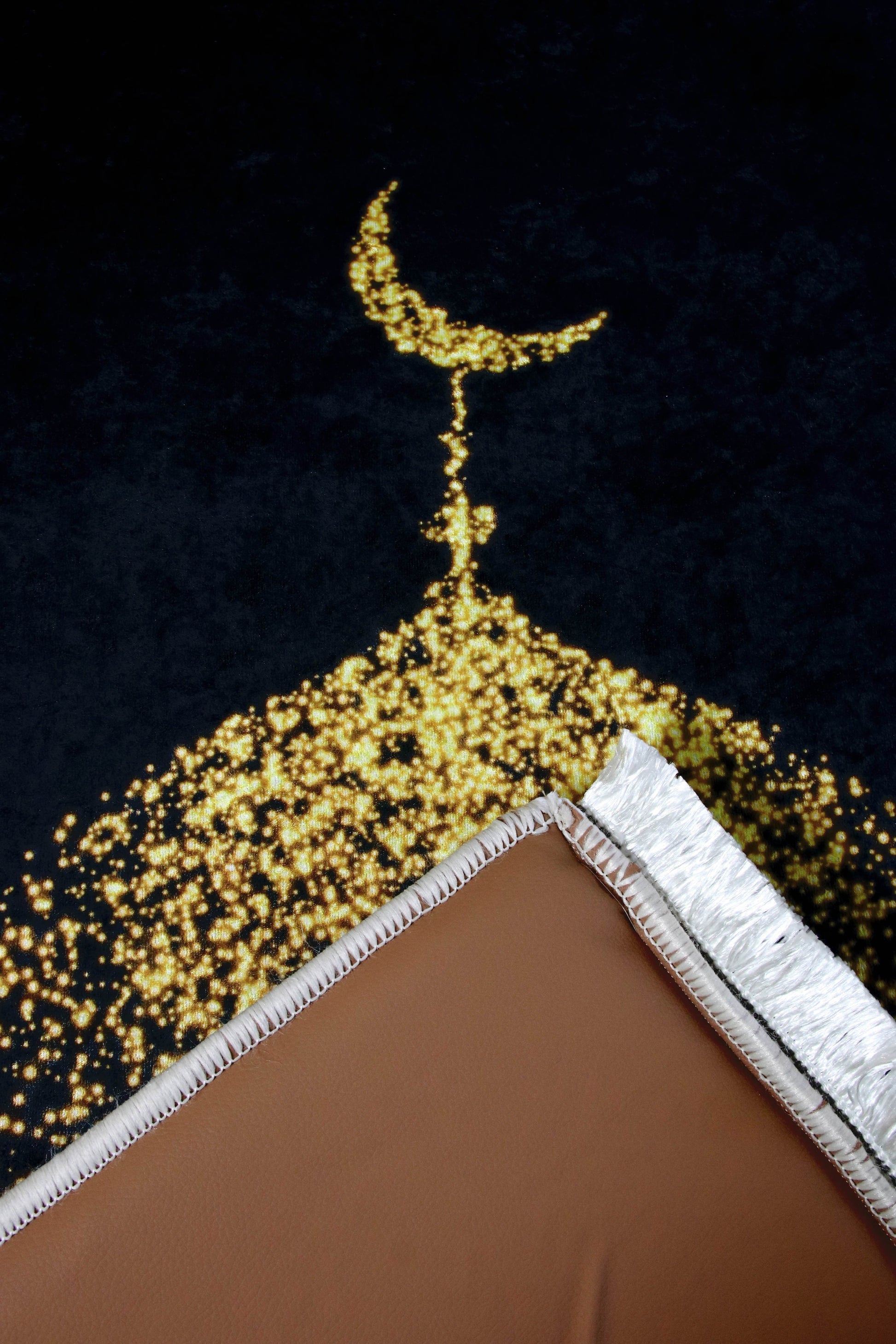 3 CM Süngerli Ortopedik Seccade - Hilal Gold Lüks Ortopedik Kadife - Carpetella