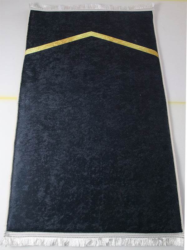 3 CM Süngerli Ortopedik Seccade - Siyah Sade Minimalist Ortopedik Seccade - Carpetella