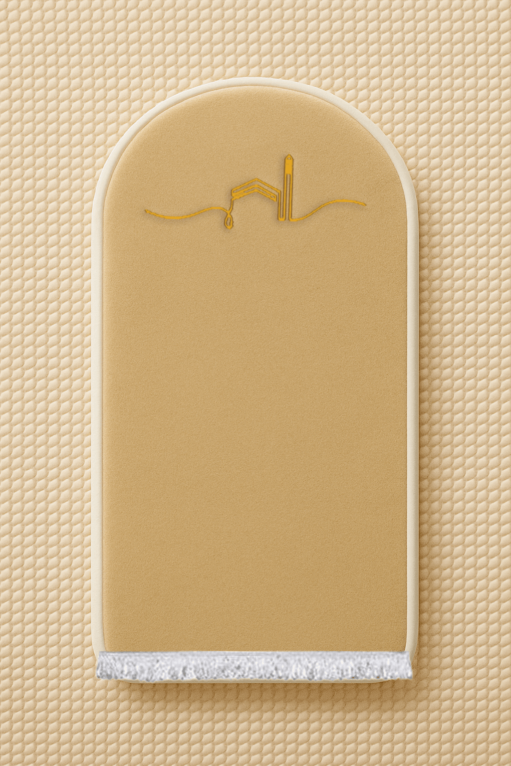 Bej Kabe İşlemeli Kadife Seccade | Ortopedik 3cm Süngerli - Carpetella