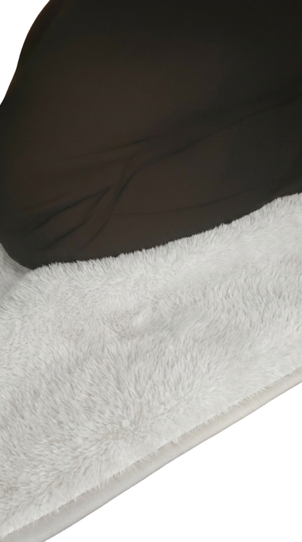 7 CM Ortopedik Ortası Süngerli Diz Ağrıtmaz Beyaz Peluş Seccade Namazlık