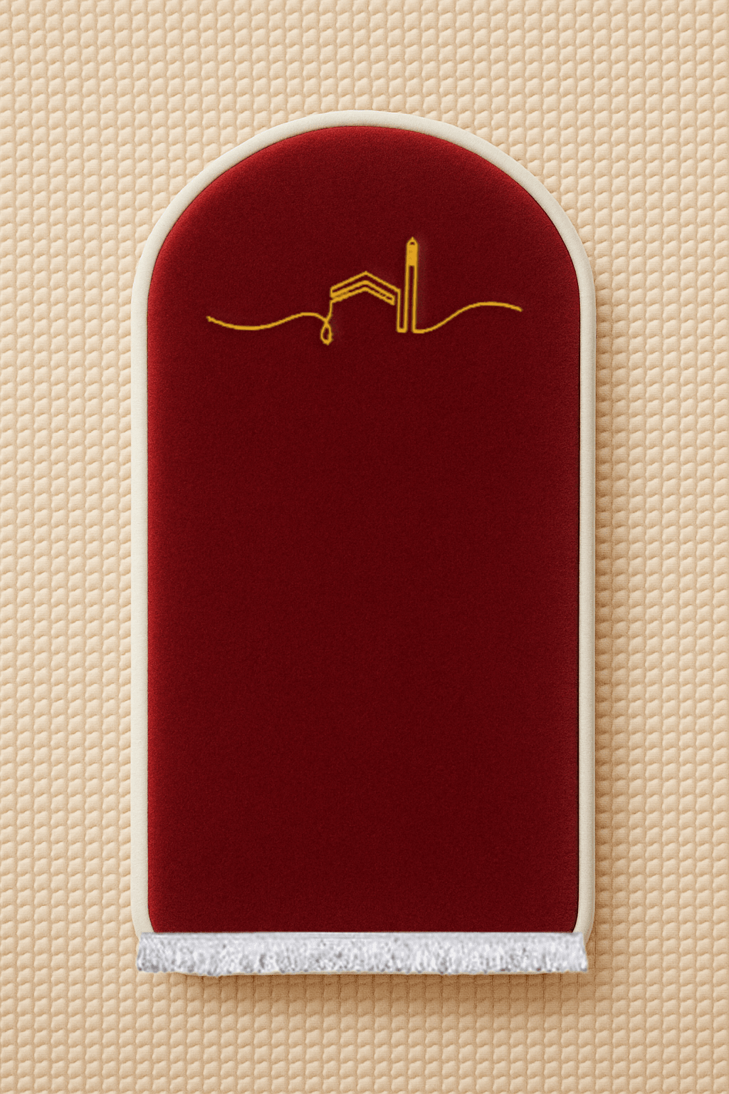 İsme Özel 3 CM Süngerli Kadife Ortopedik Bordo Seccade Minimal - Carpetella