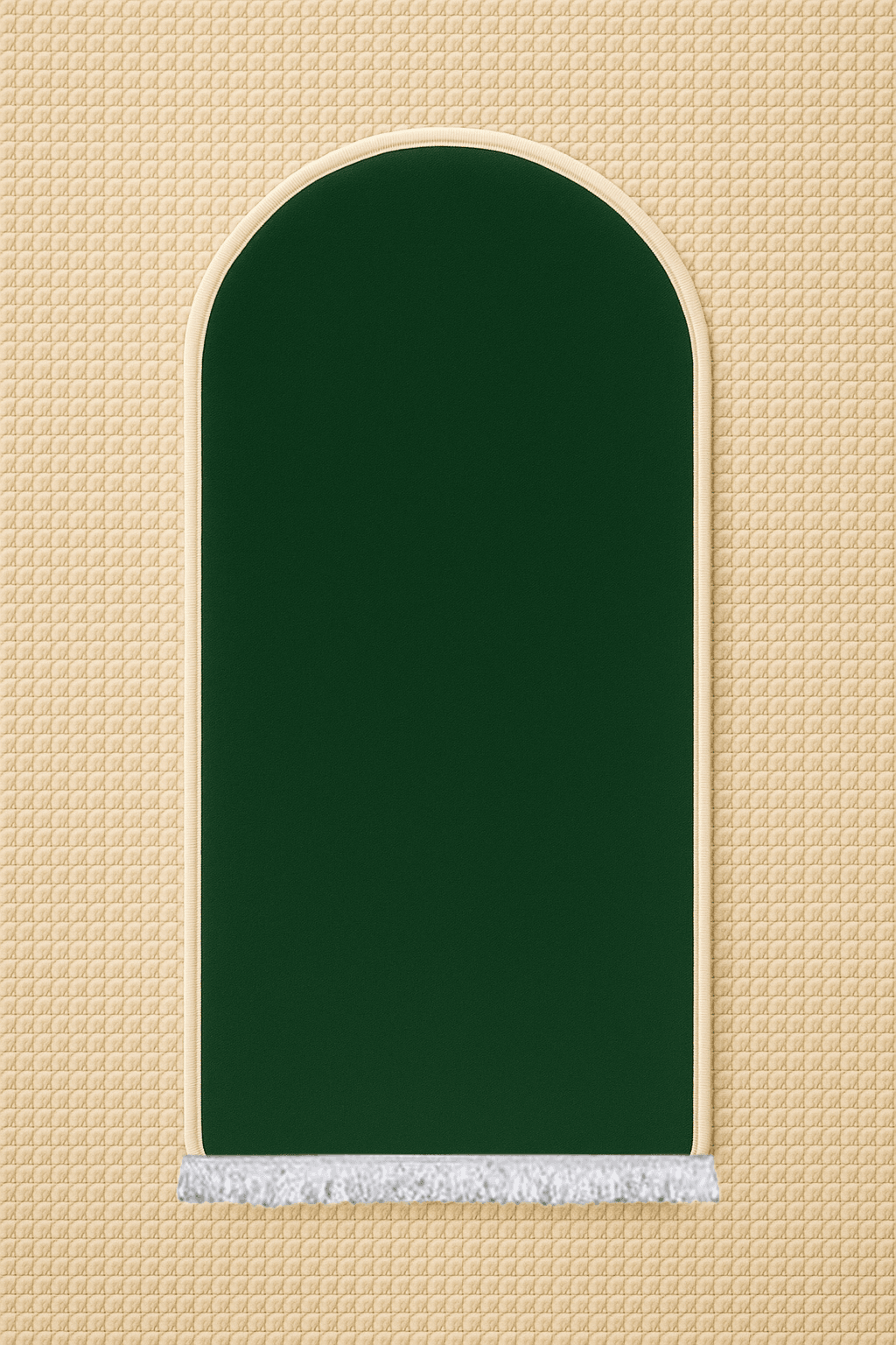 Düz Renk Desensiz Yeşil Kadife Seccade Ortopedik 3 CM Süngerli - Carpetella