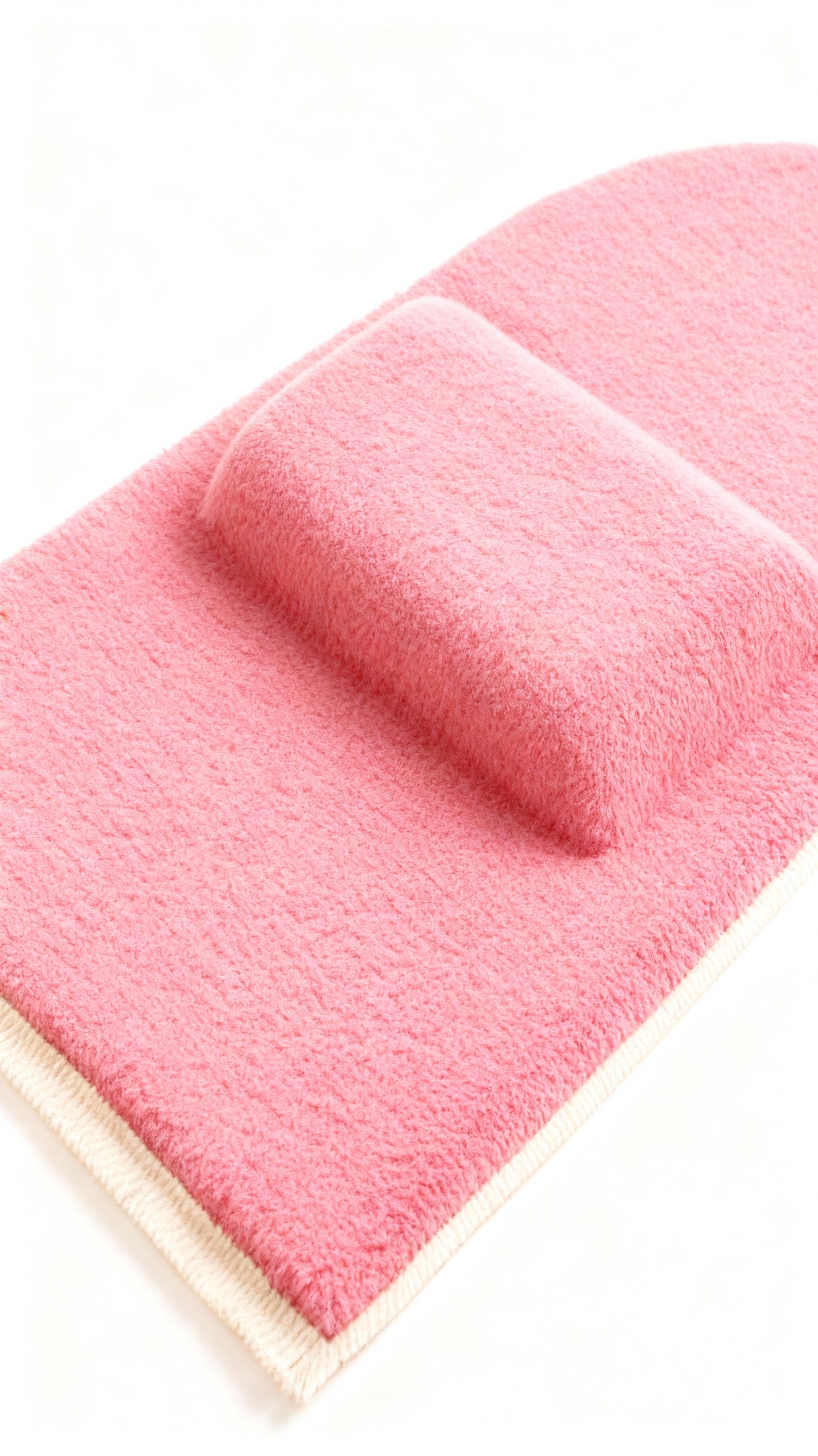 7 CM Ortopedik Ortası Süngerli Diz Ağrıtmaz Pembe Peluş Seccade Namazlık