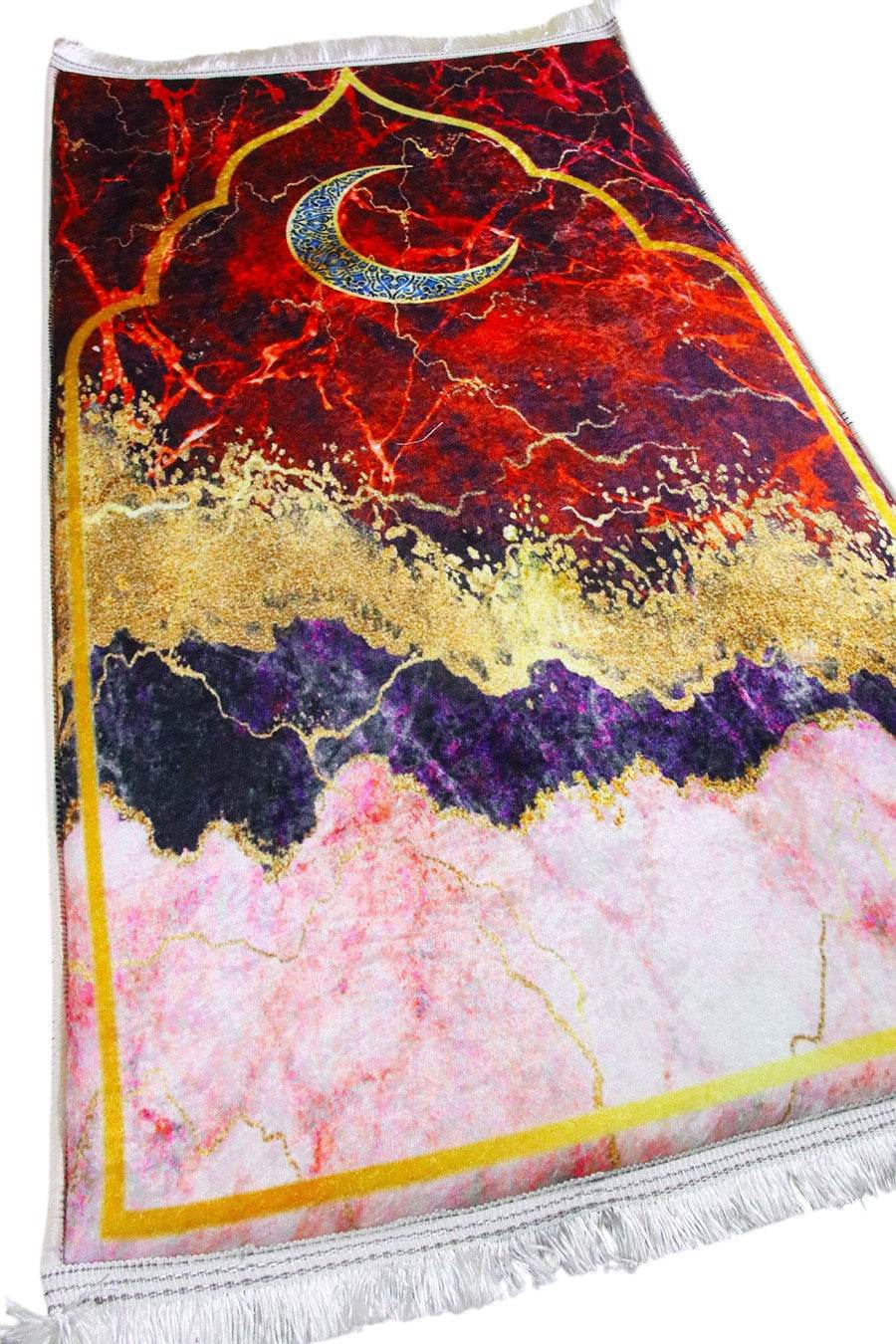 Kırmızı Hilal İsme Özel 3 CM Süngerli Ortopedik Seccade - Carpetella