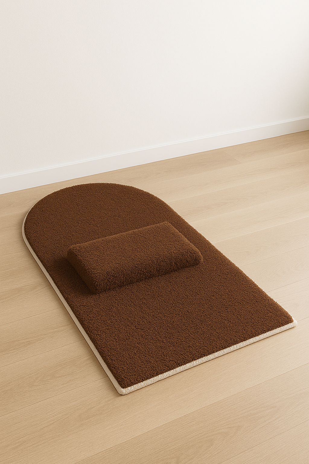 7 CM Ortopedik Ortası Süngerli Diz Ağrıtmaz Kahverengi Peluş Seccade Namazlık