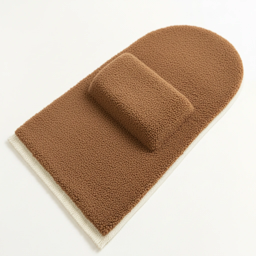 7 CM Ortopedik Ortası Süngerli Diz Ağrıtmaz Kahverengi Peluş Seccade Namazlık