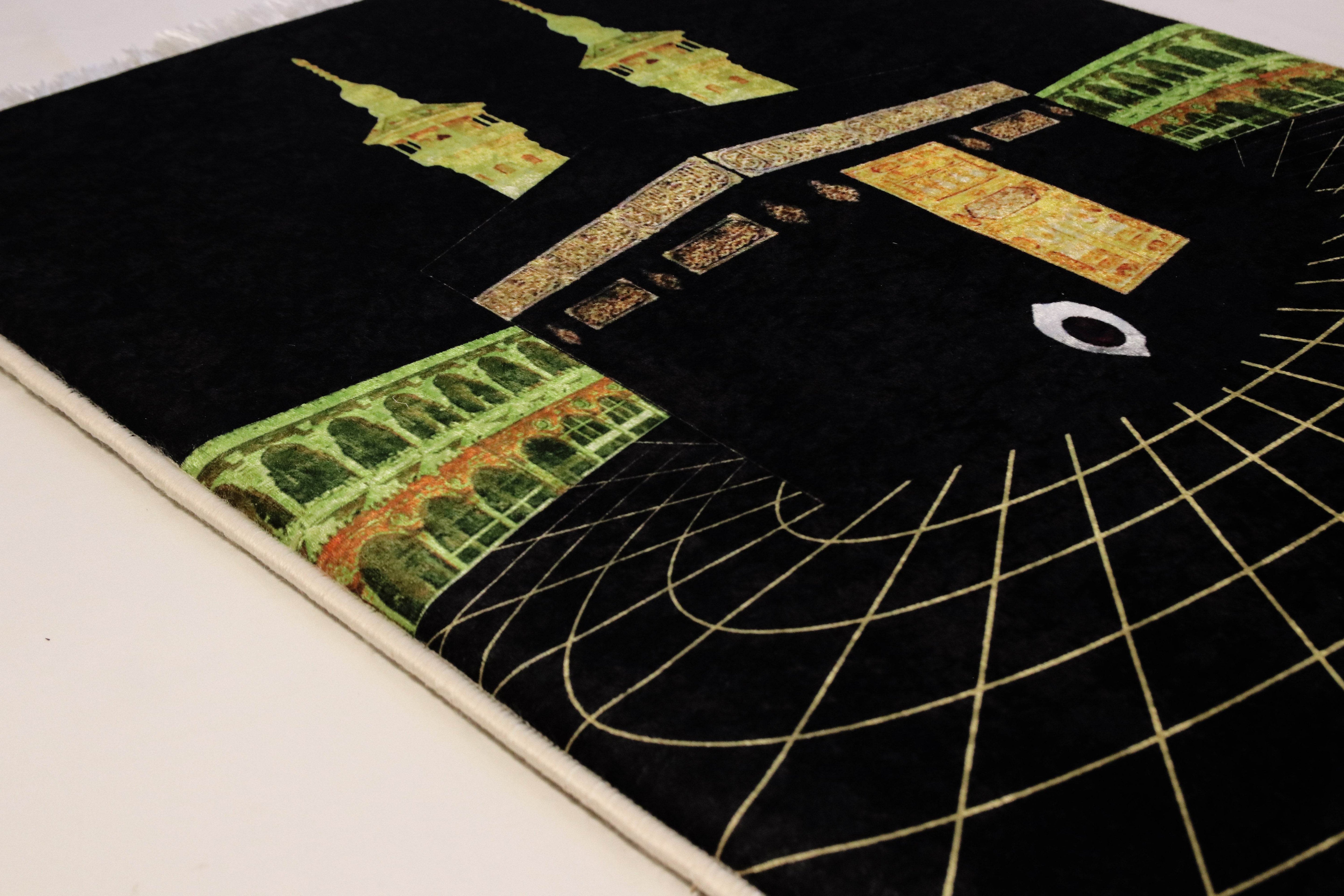 Kabe Gold Siyah İsme Özel 3 CM Süngerli Ortopedik Seccade - Carpetella