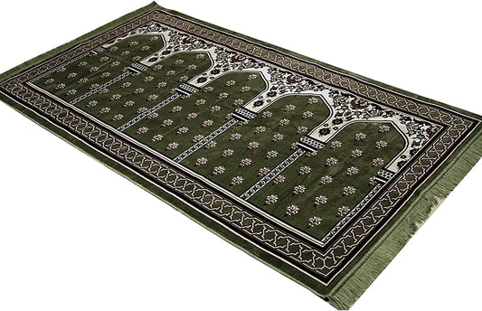 Prayer Rug - Multi-Person Janamaz Sajada for Family or Mosque - Large Gathering & Group Praying Carpet