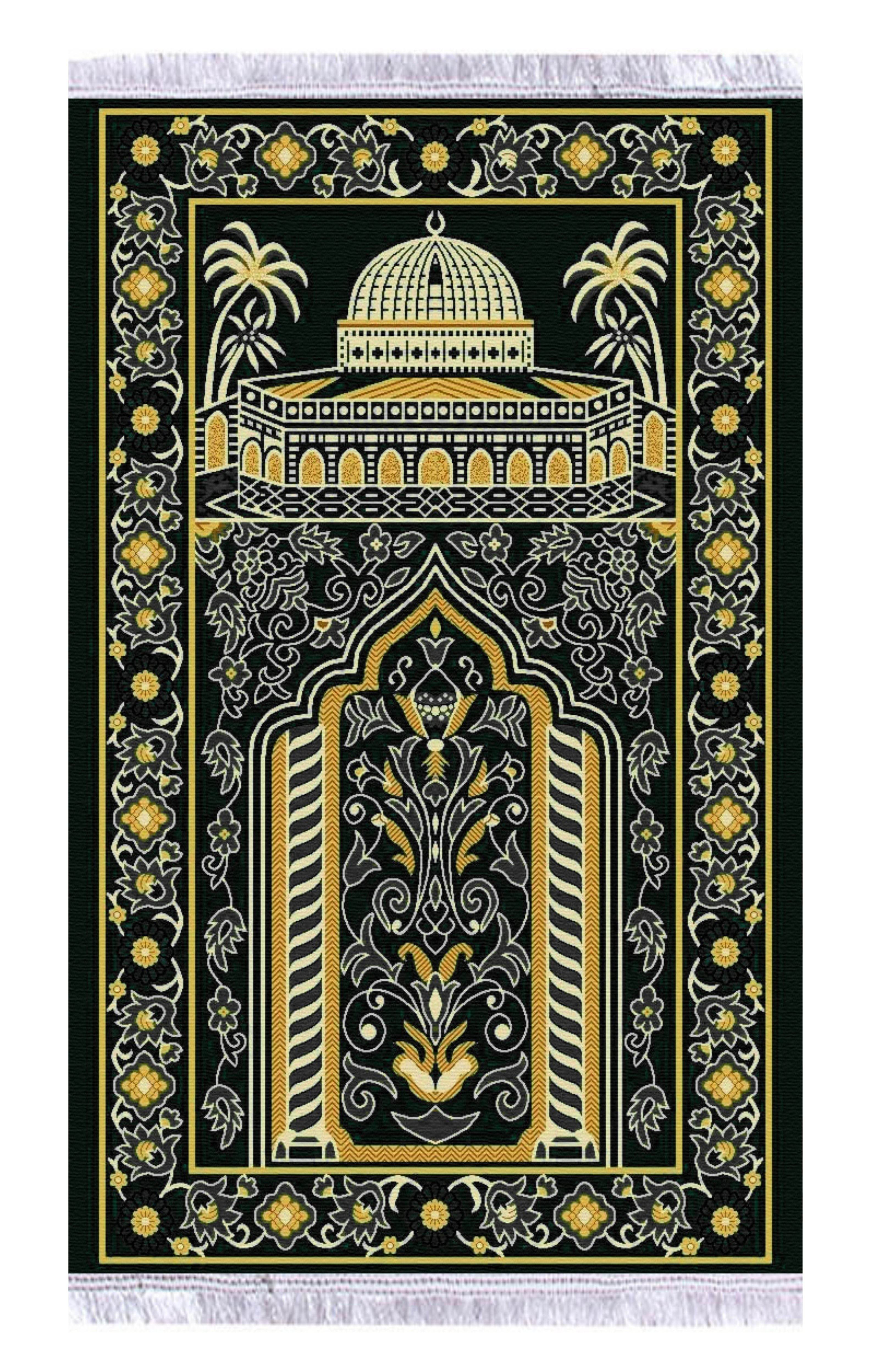 Hurma Ağacı Keten Astarlı Kadife Seccade - 70x120cm - Carpetella