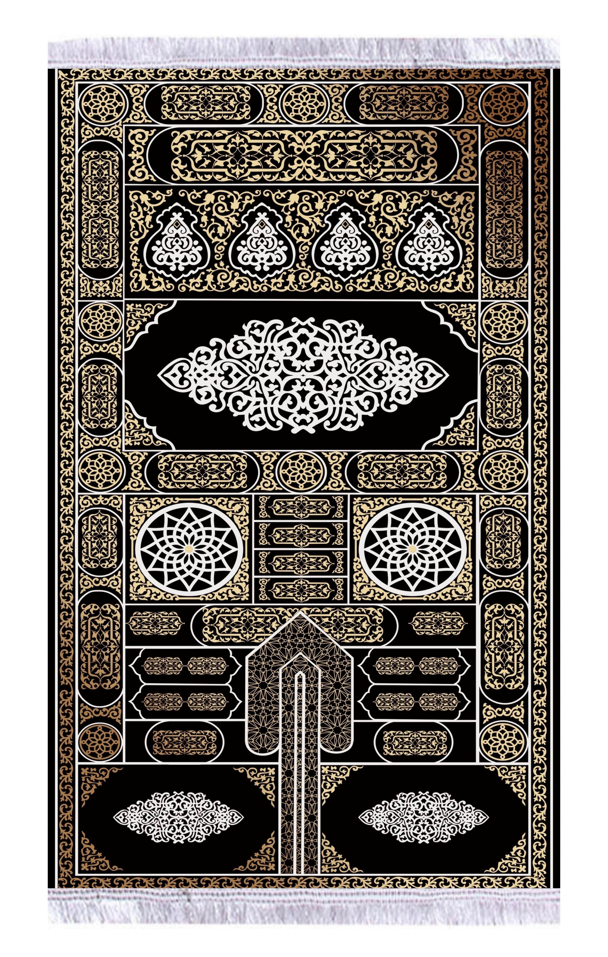 Gold Mermer Keten Astarlı Kadife Seccade - 70x120cm - Carpetella