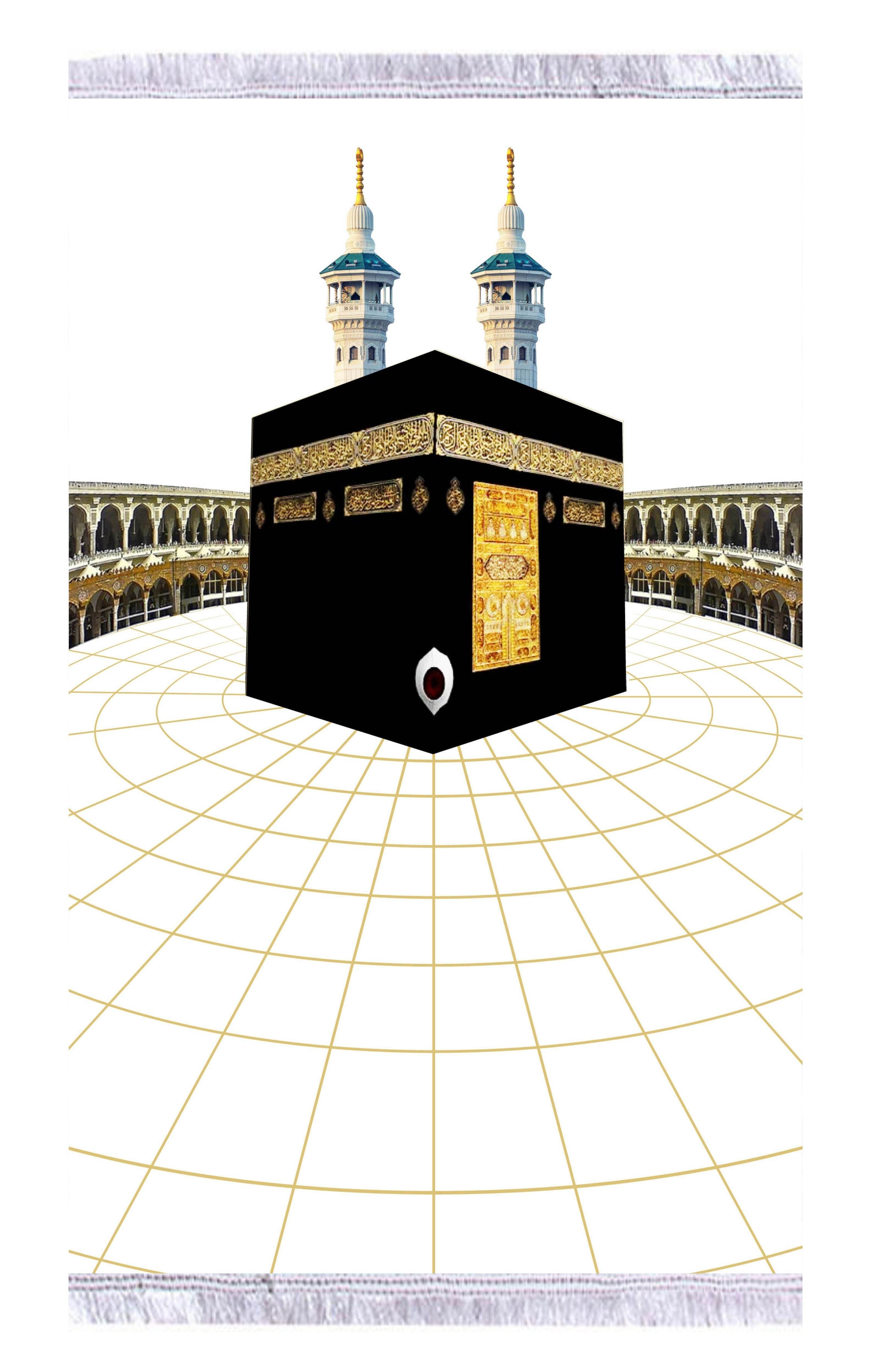 Beyaz Kabe Keten Astarlı Kadife Seccade - 70x120cm - Carpetella