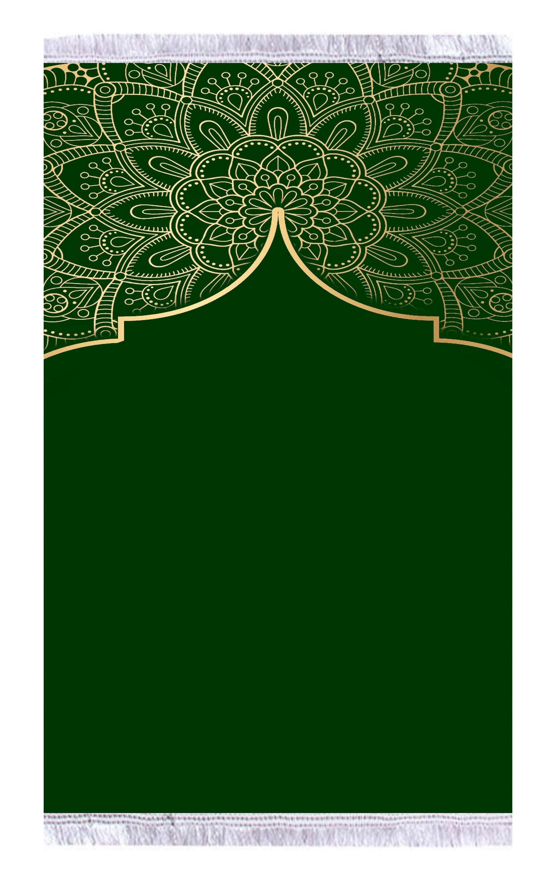 Yeşil gold Keten Kadife Seccade - 70x120cm - Carpetella