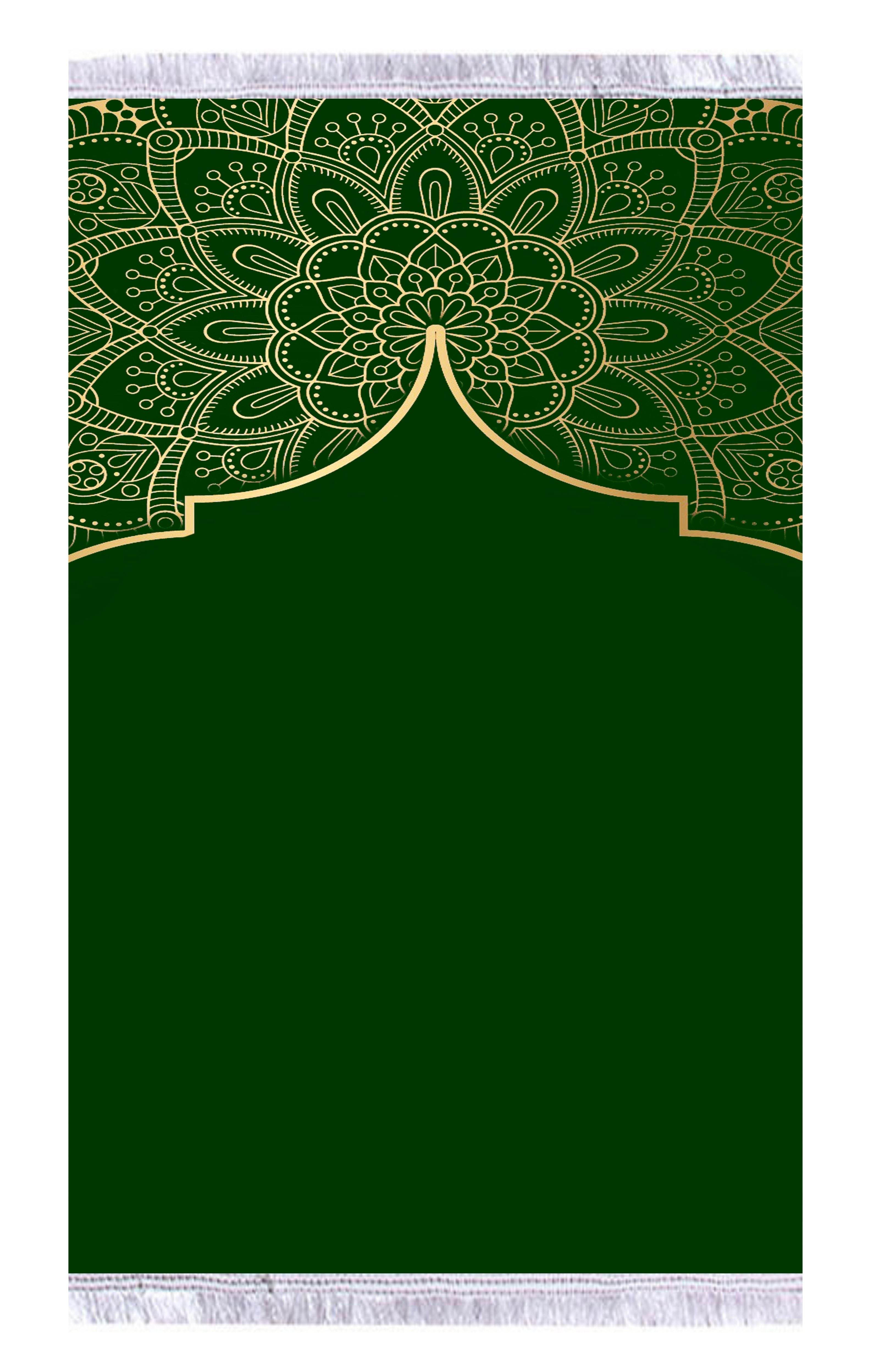 Yeşil gold Keten Kadife Seccade - 70x120cm - Carpetella