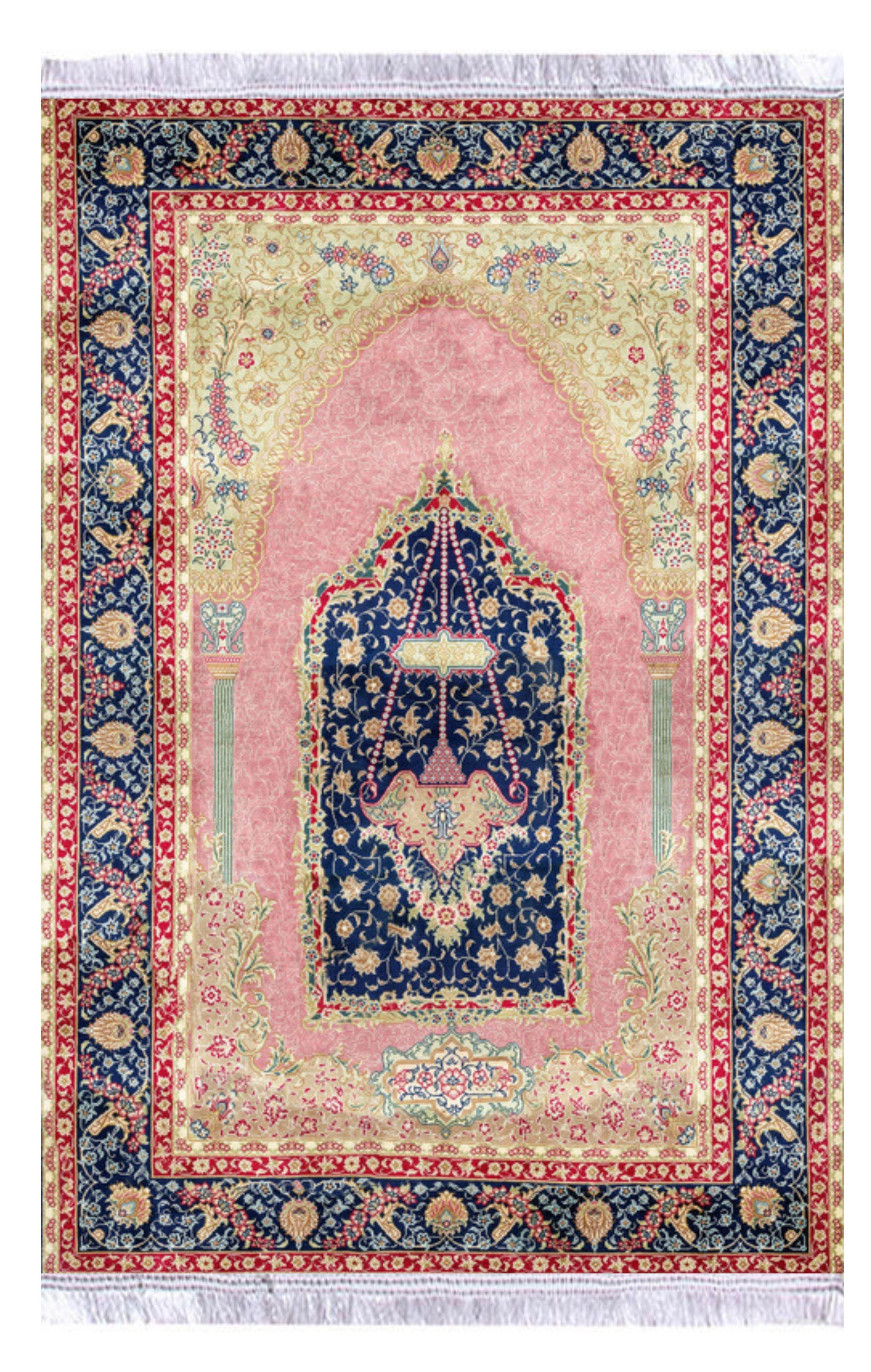 Pembe İsme Özel Keten Astarlı Seccade - Carpetella