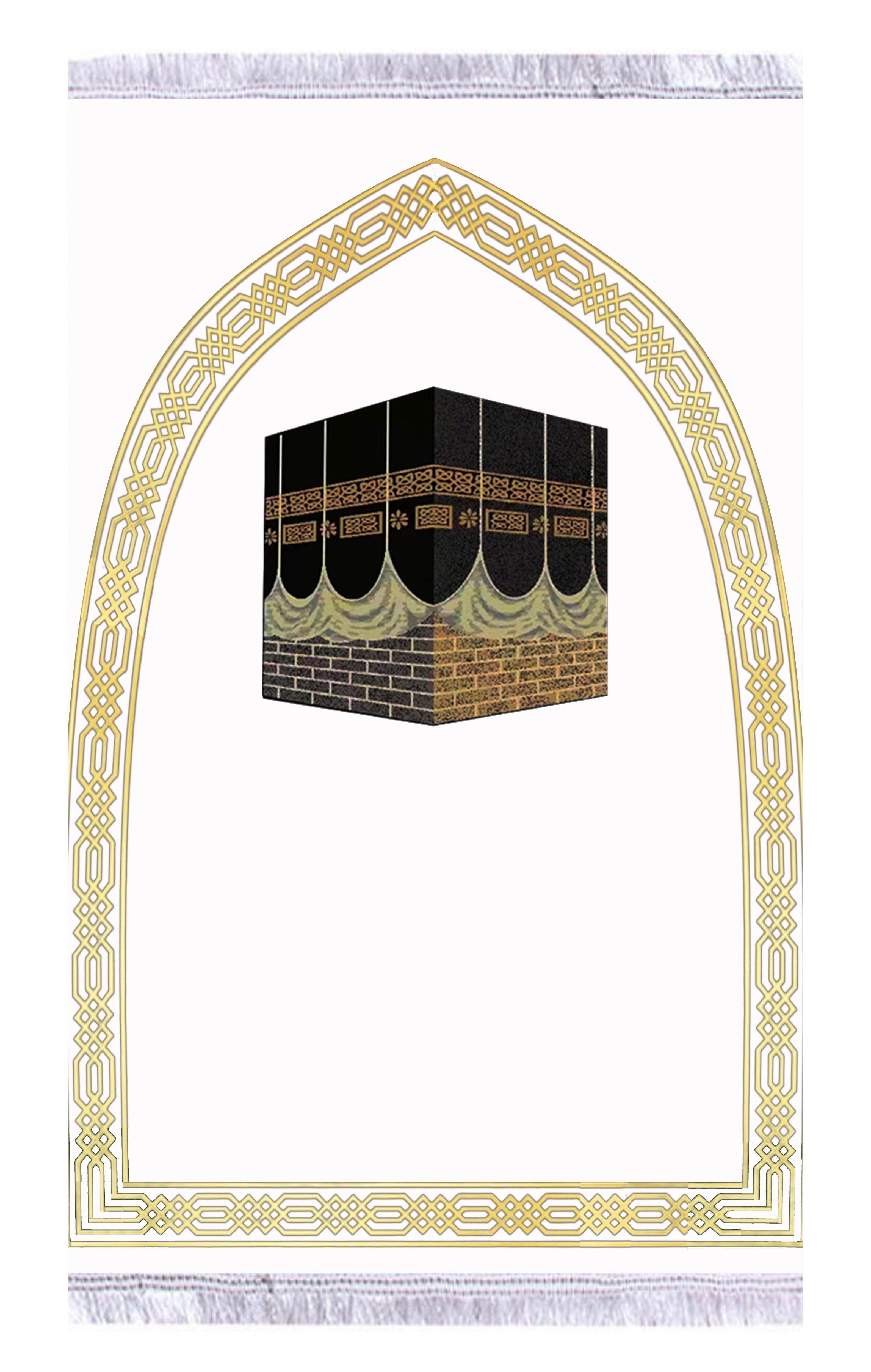 Beyaz Kabe Keten Kadife Seccade - 70x120cm - Carpetella