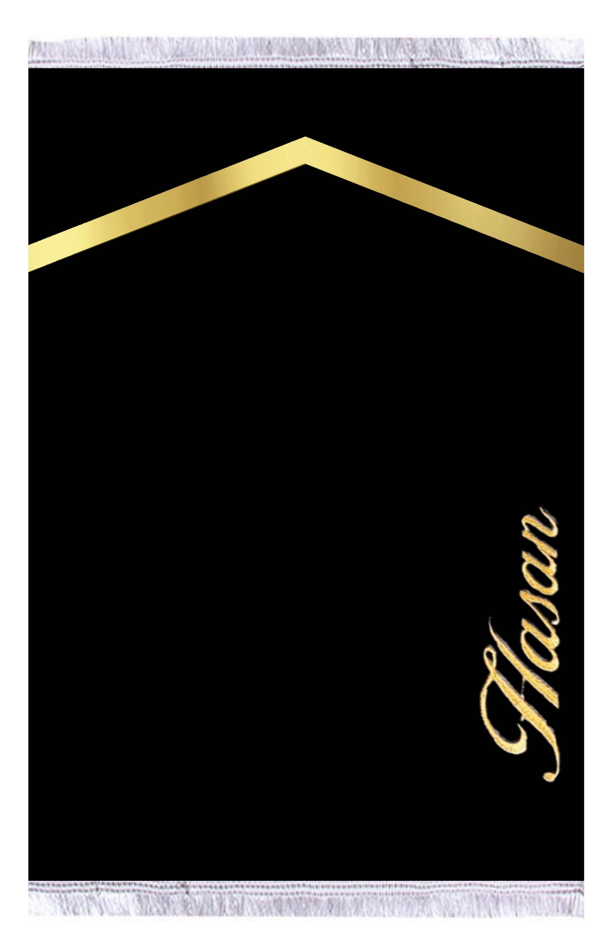 Sade Gold İsme Özel Keten Astarlı Lüks Seccade - Carpetella