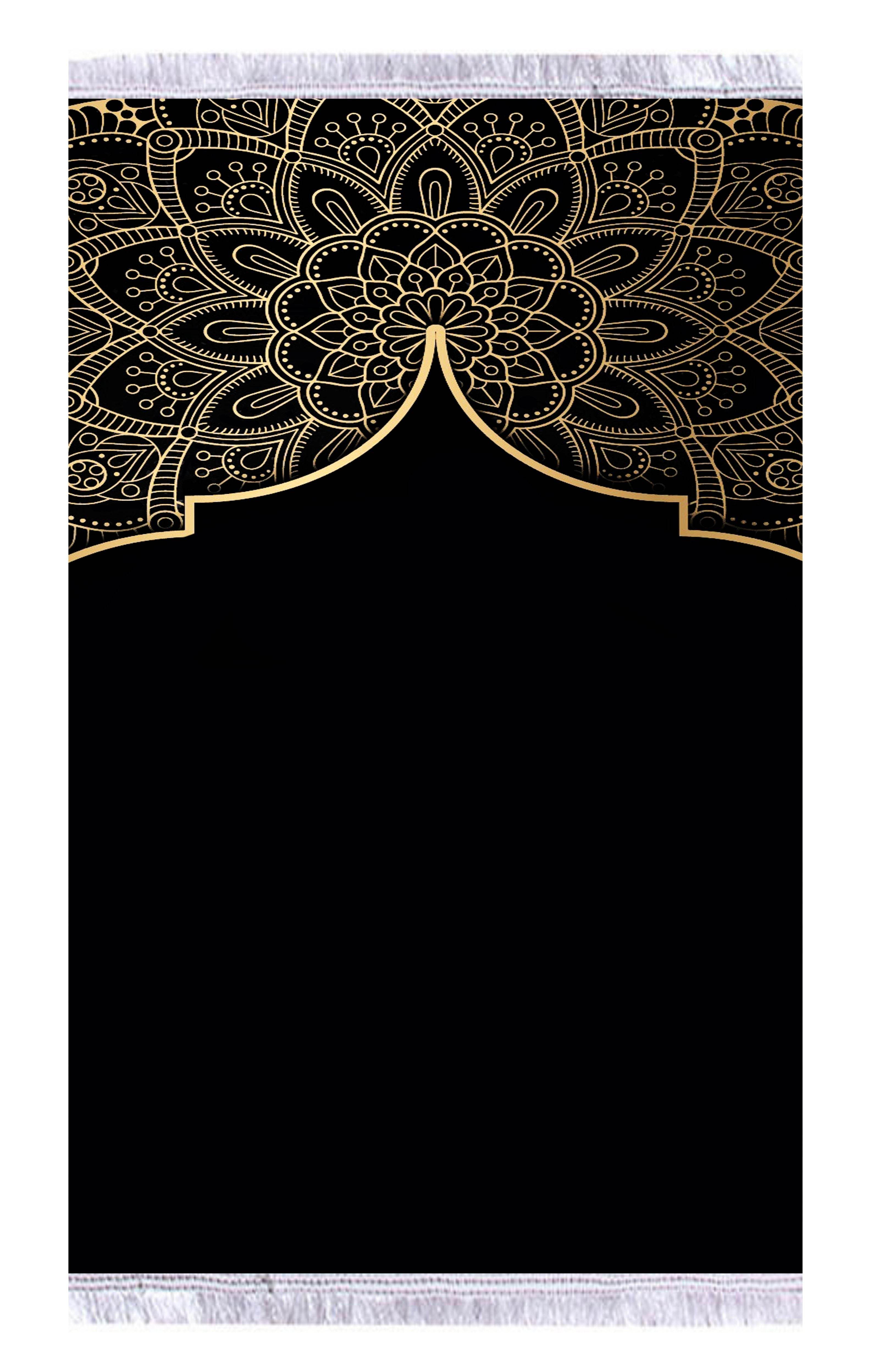 Siyah Gold Kabe Keten Kadife Seccade - 70x120cm - Carpetella