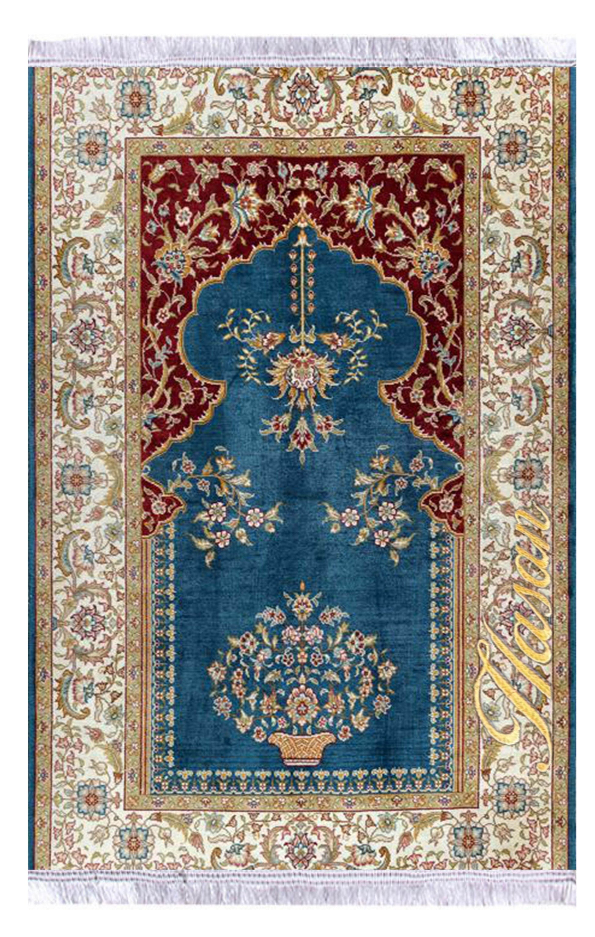 isme Özel İsimli Seccade – Lüks Keten Astarlı - Carpetella